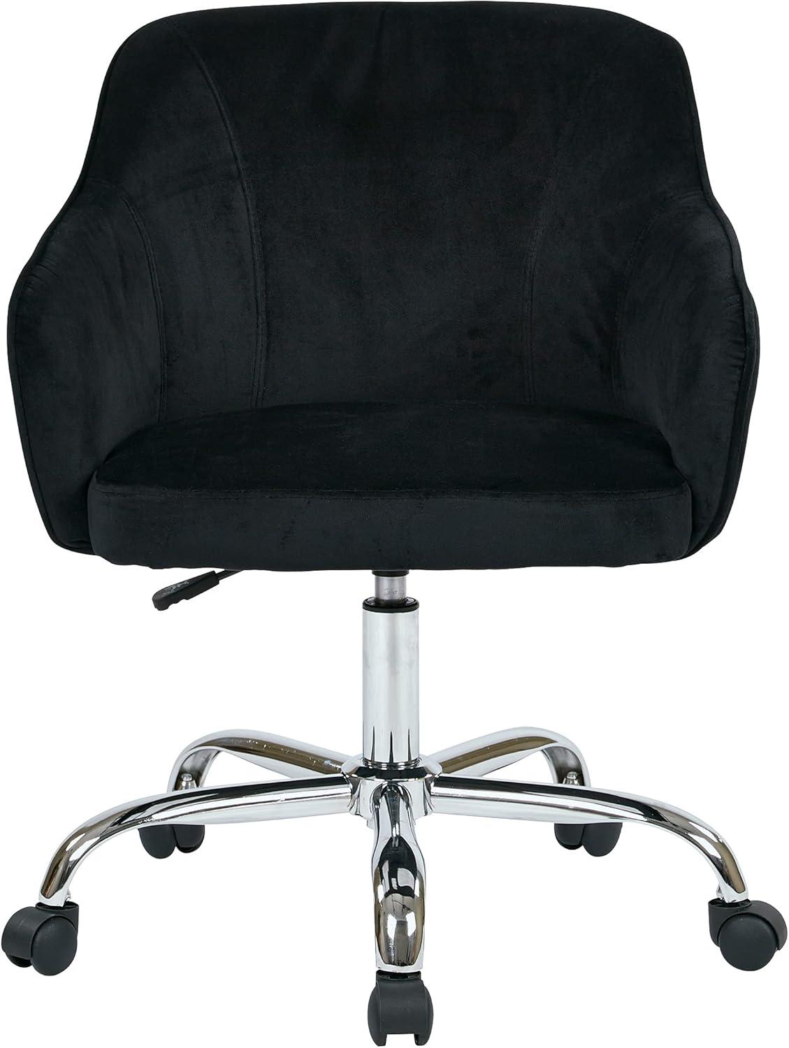 OSP Home Furnishings Bristol Task Chair with Black Velvet Fabric