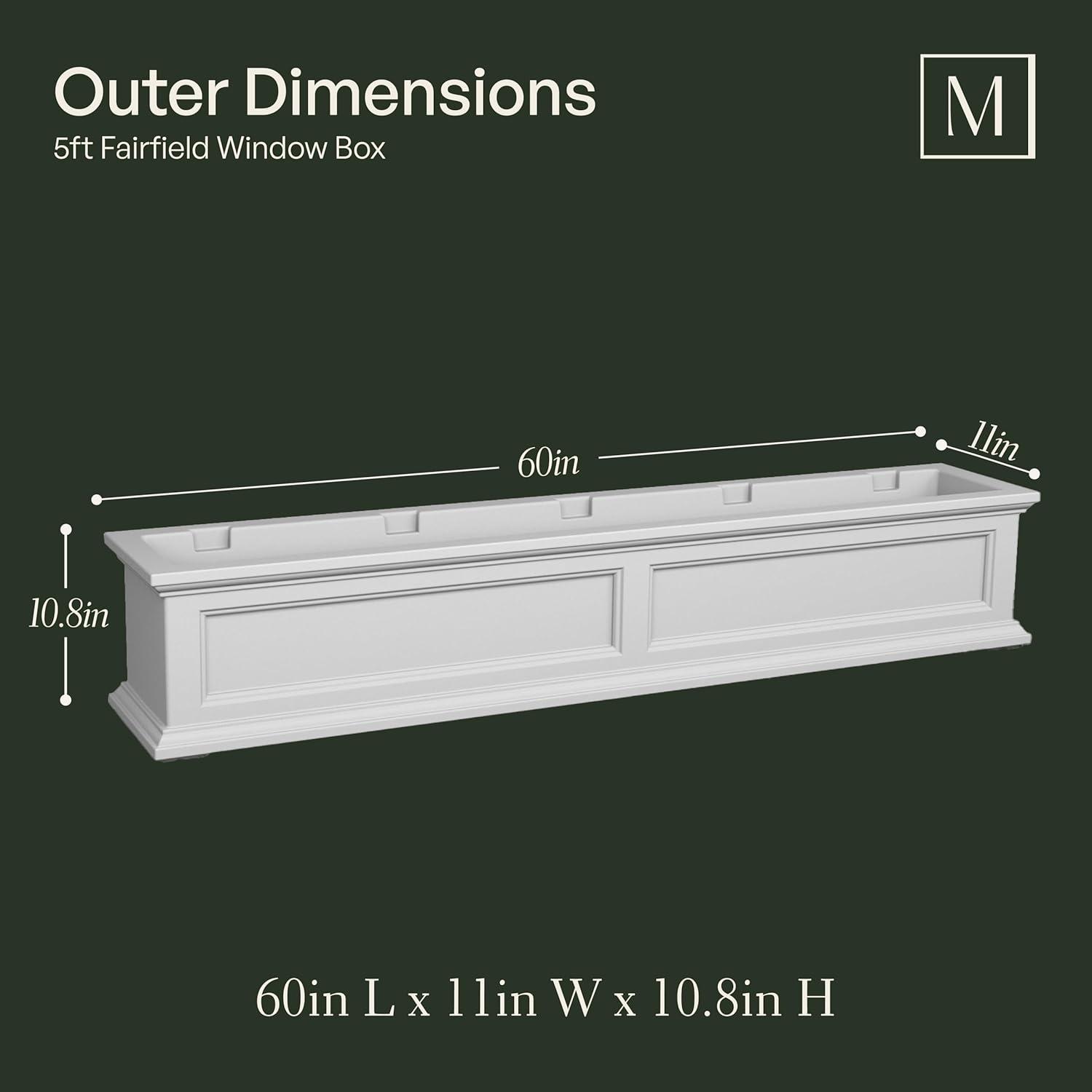 The Anastasiya Resin Window Box Planter with Water Reservoir
