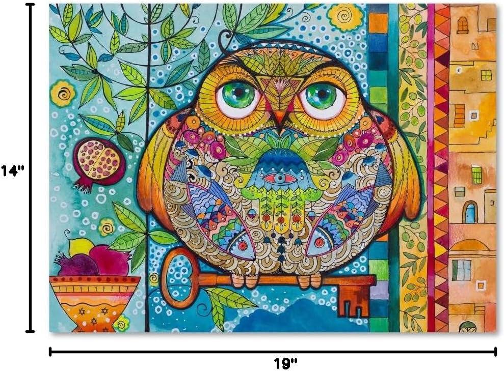 Trademark Fine Art -Oxana Ziaka 'Judaica Folk Owl' Canvas Art