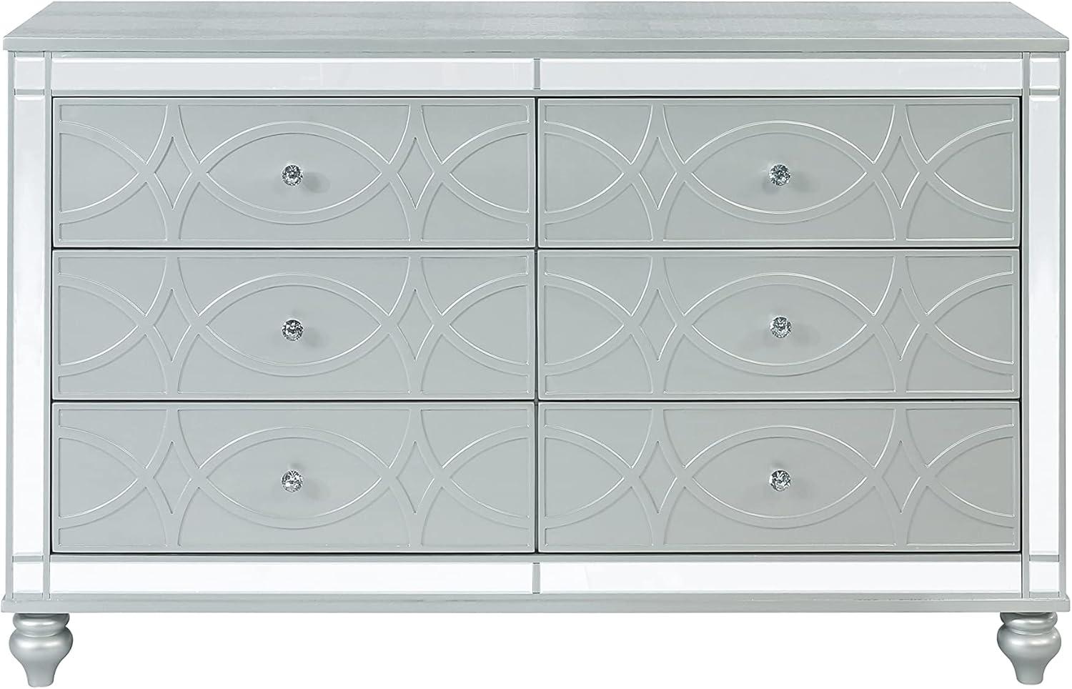 Gunnison 6-drawer Dresser Silver Metallic