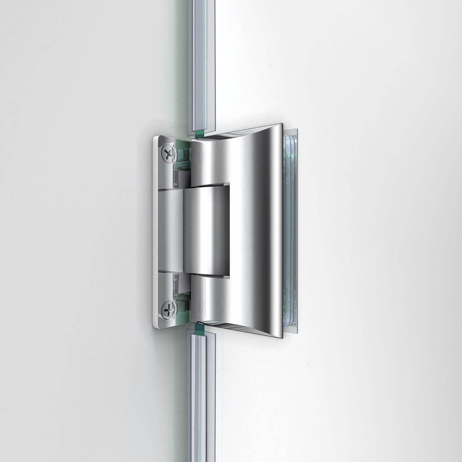 Unidoor 46" W x 72" H Hinged Frameless Shower Door with Clearmax™ Technology