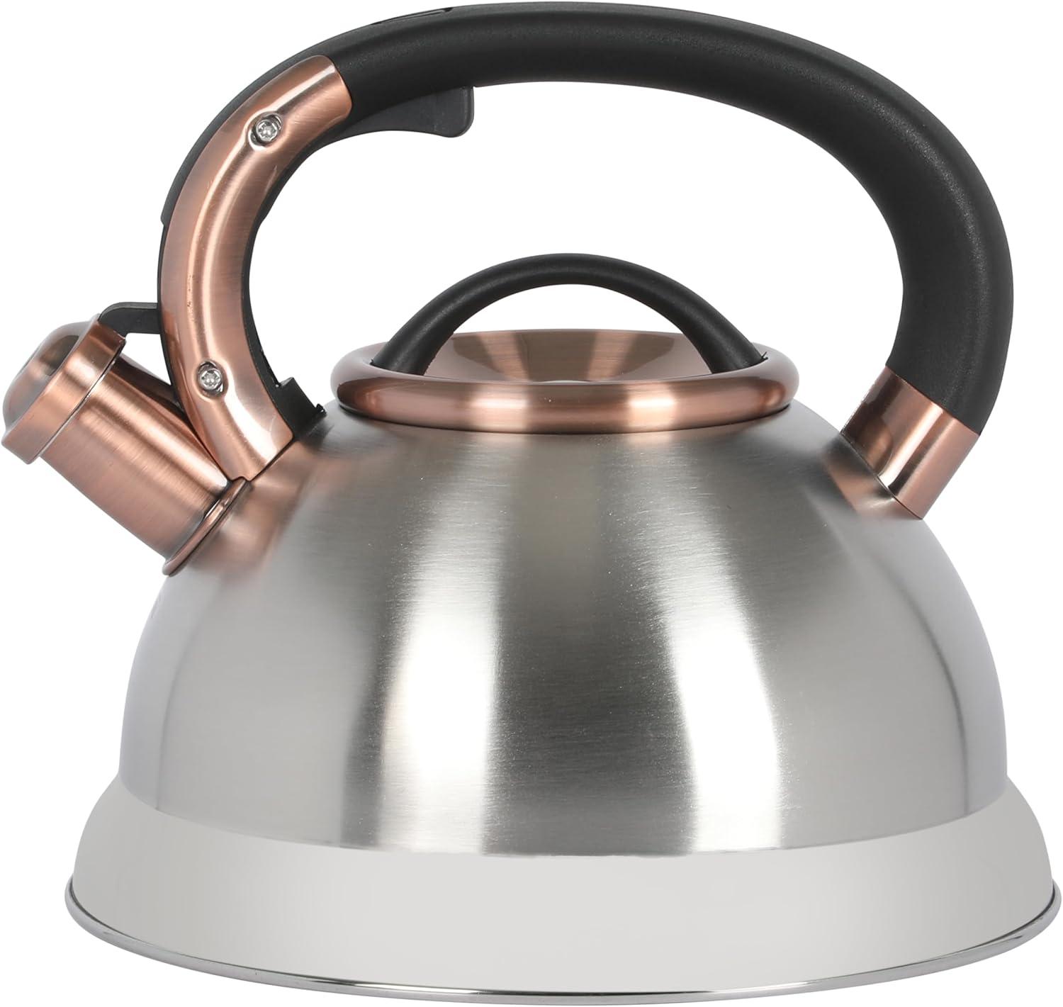Mr. Coffee Mr. Coffee Flintshire 2.2 Quart Large Whistling Stainless Steel Tea Kettle - W/ Copper