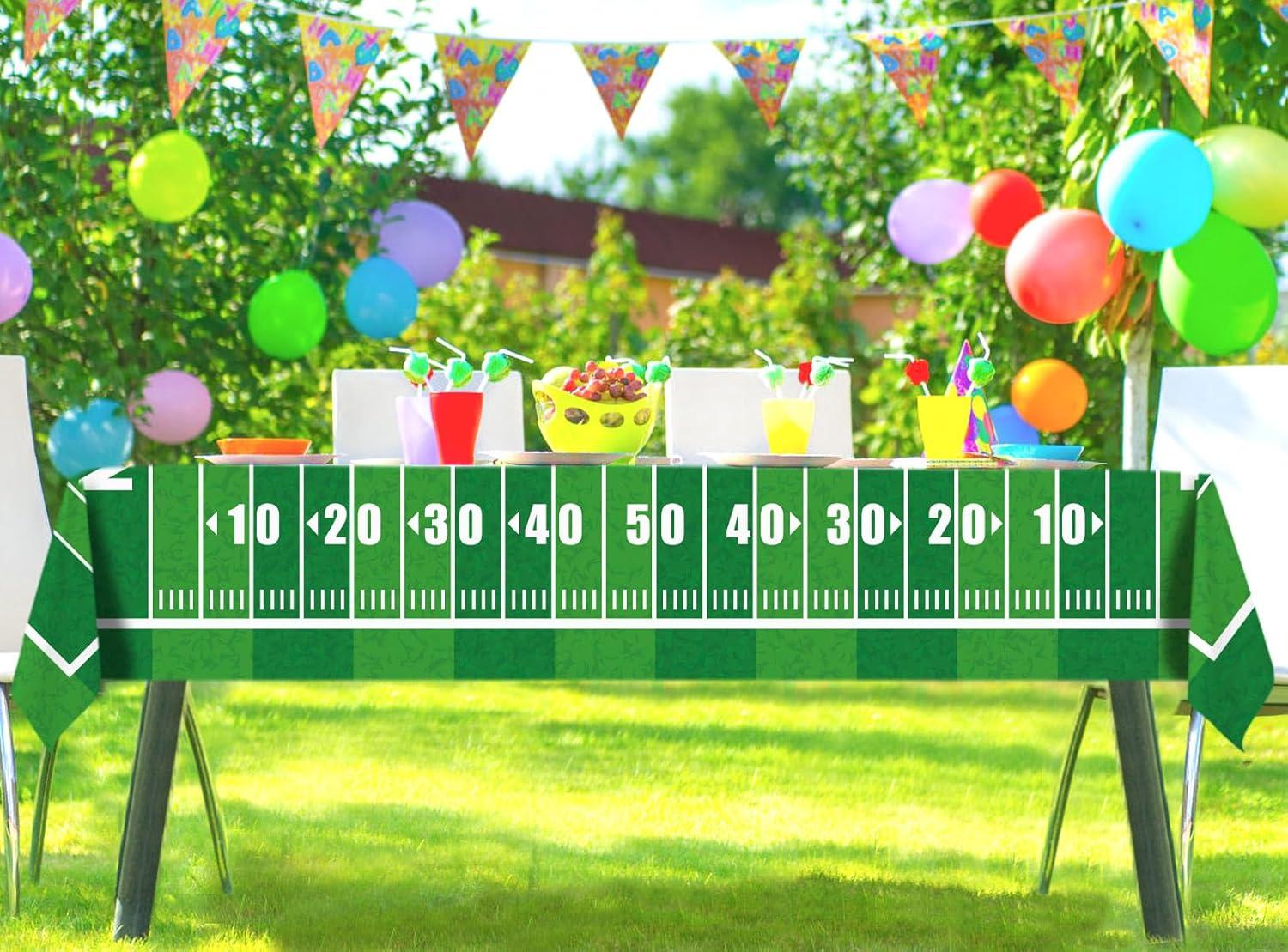 American Football Field Tablecloth Game Time Touchdown Sport Themed Party Decoration Kitchen Dining Room Home Rectangular Table Cover 60×104inch