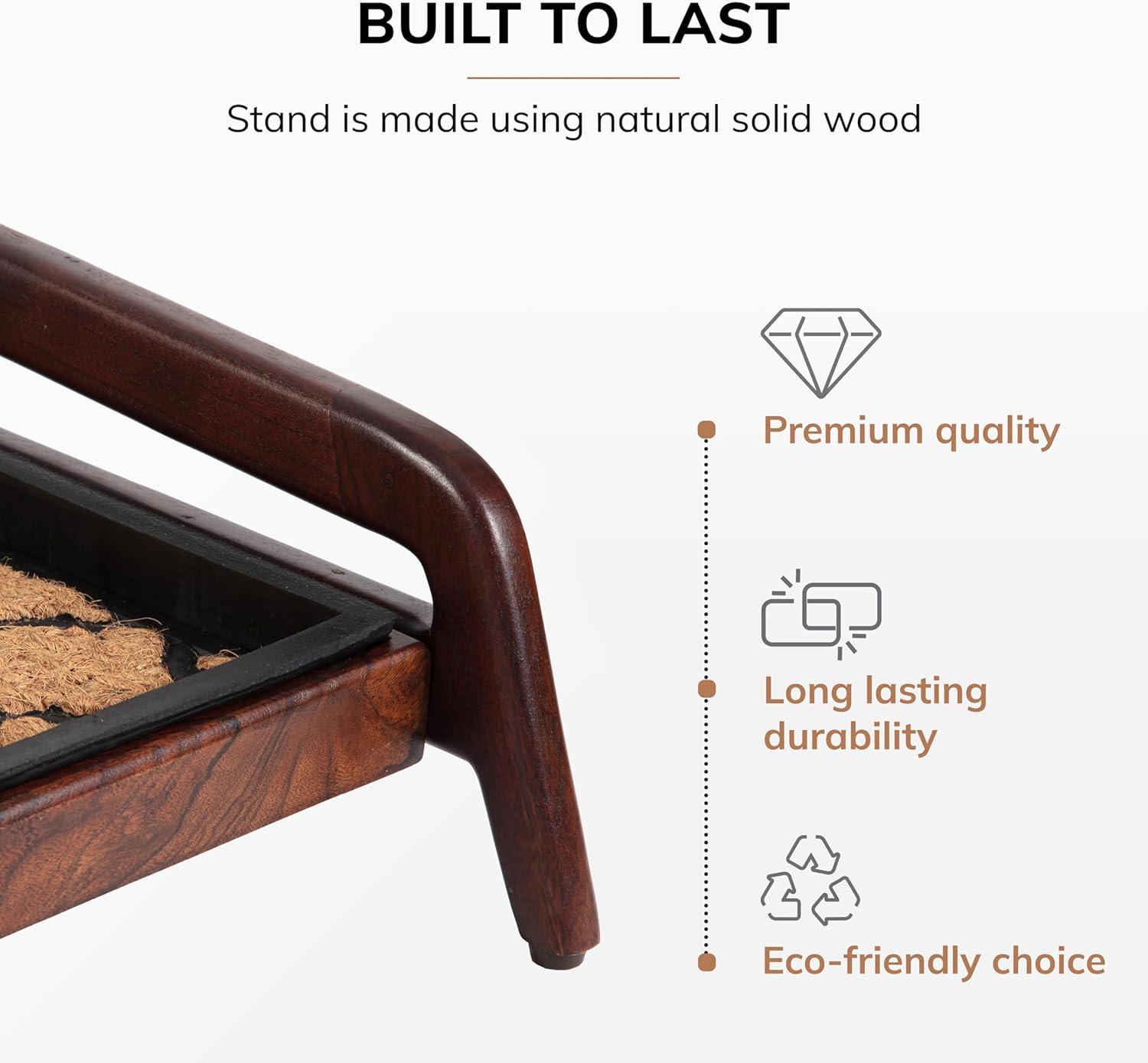 Solid Wood Boot Tray with Non-Slip Base – Waterproof Shoe Storage Cabinet for Entryway, Mudroom & Hallway