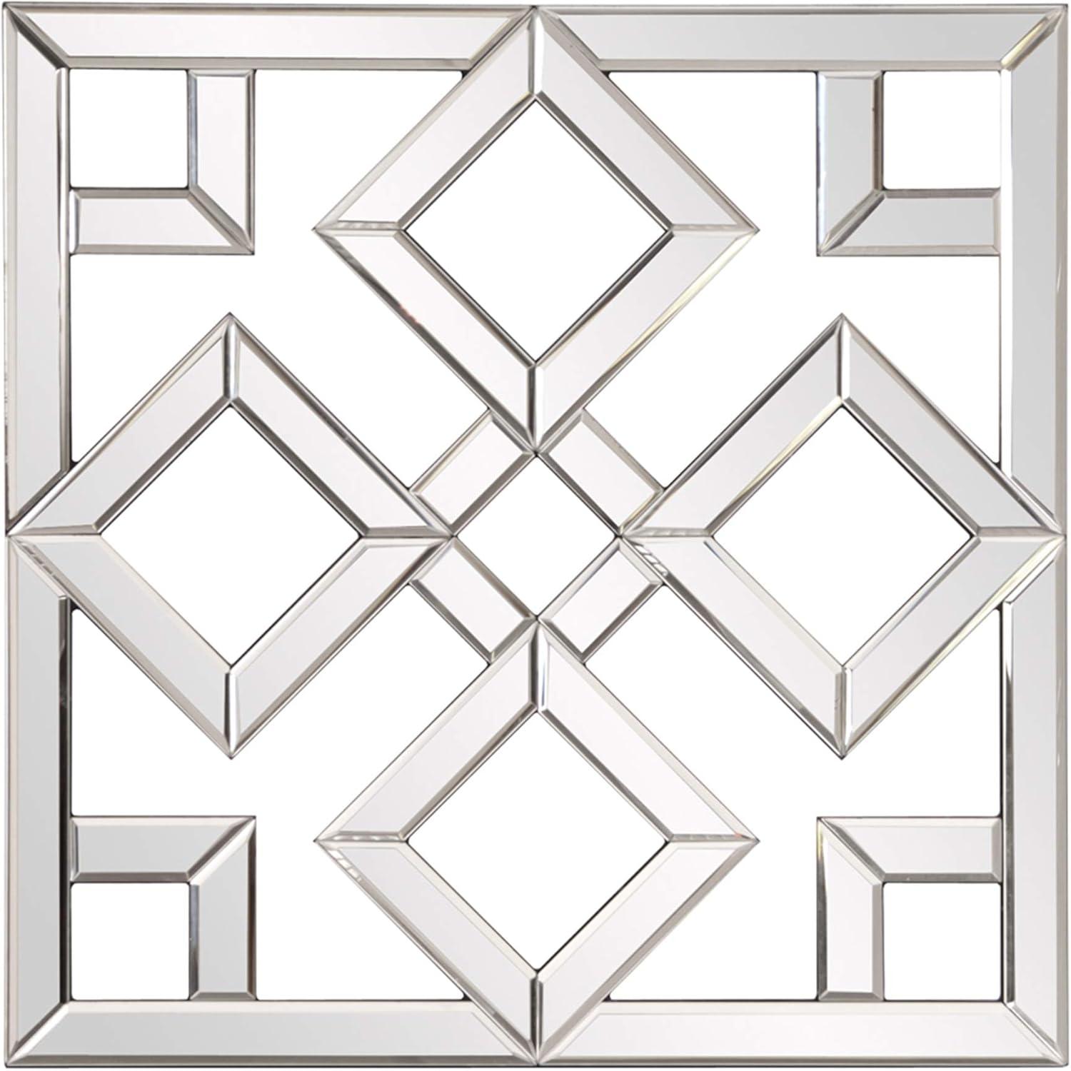 Howard Elliott 20"x20" Moira Decorative Accent Lattice Square Wall Mirror: Modern Style, Wood Frame, No Assembly Required