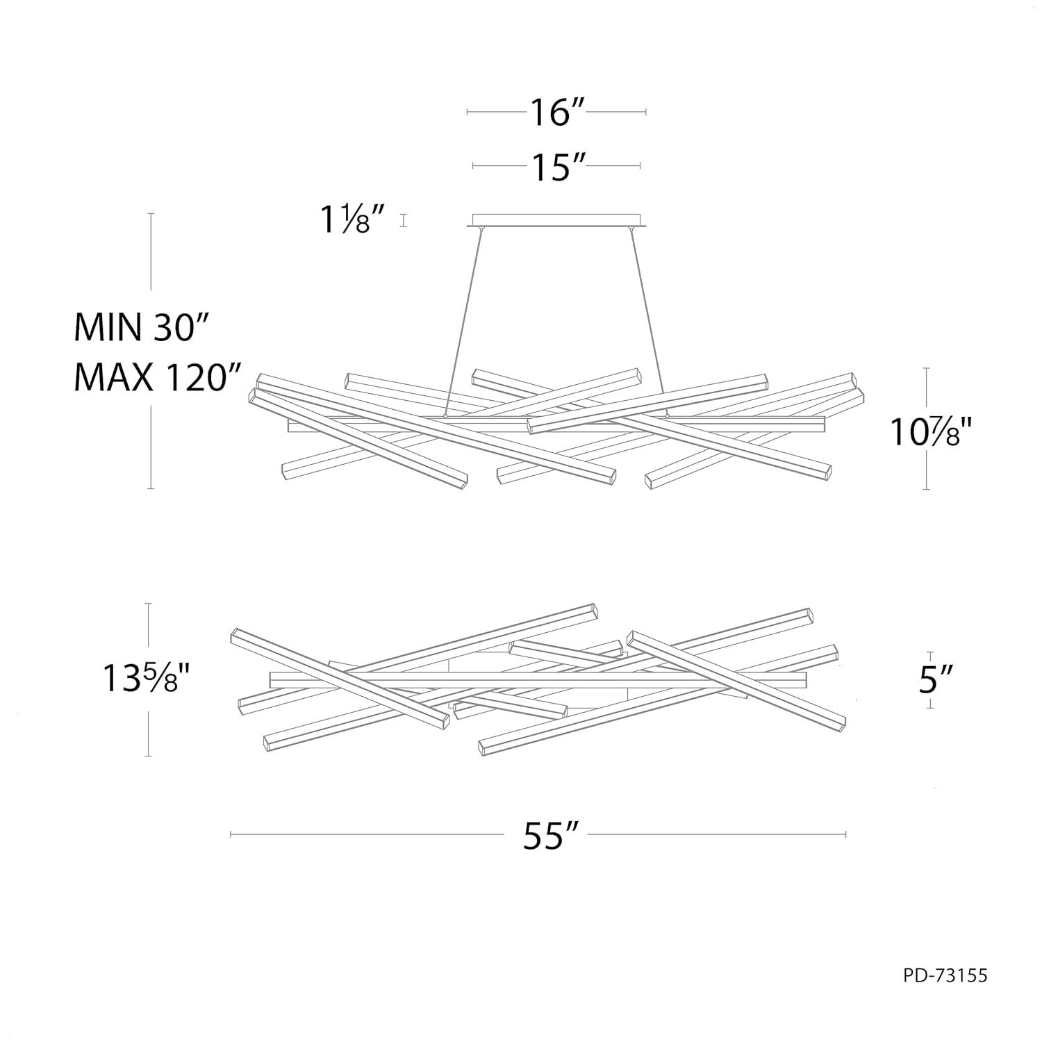 Parallax LED Dimmable Linear Pendant 3000K