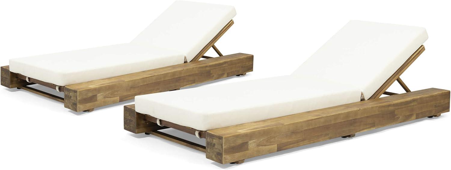 Donnie 39'' Outdoor Acacia Chaise Lounge (Set of 2)