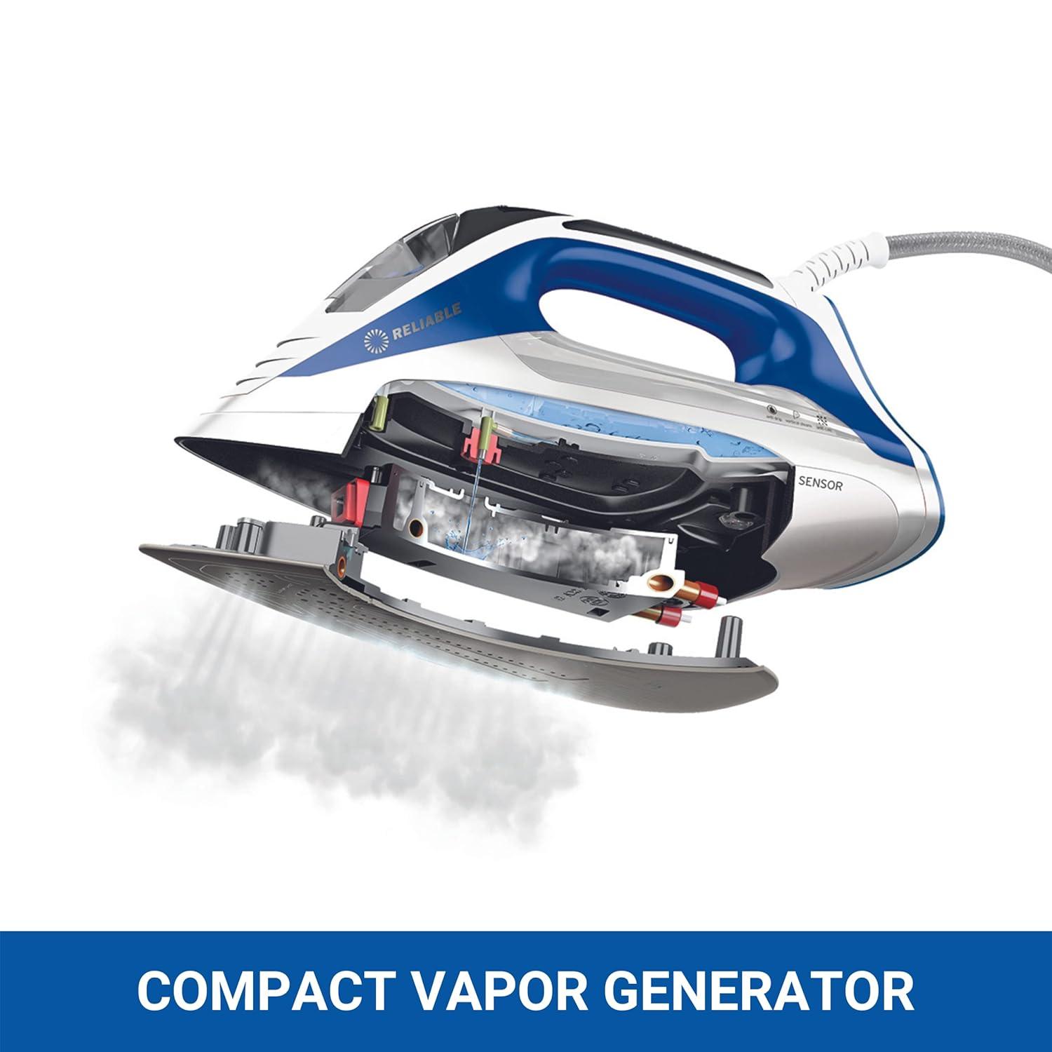 Reliable Corporation Reliable Velocity 1800W Home Steam Iron - Compact Vapor Generator Iron with Anodized Aluminum