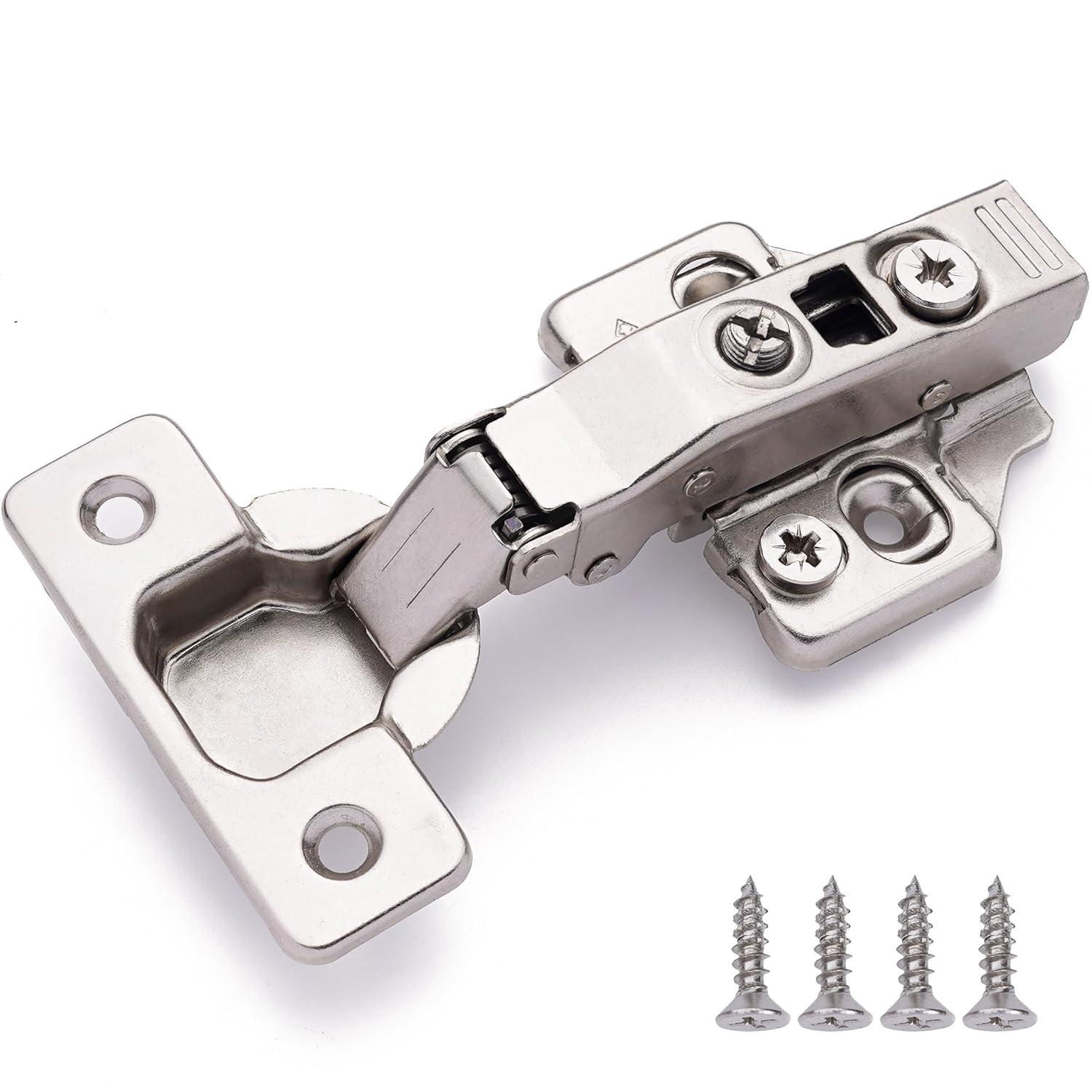 Decobasics Half Overlay -105° Frameless Cabinet Door Hinge -3 Way Adjustability