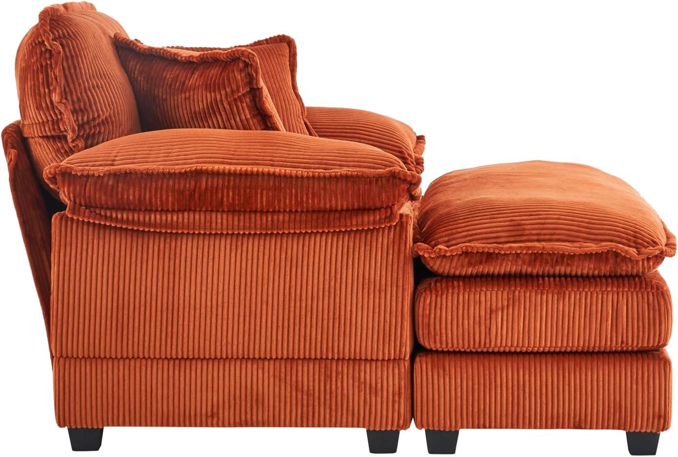 32 Inch Chaise Lounge Accent Chair with Storage, Comfy Chenille Upholstered Sleeper Chair Bed Modern Deep Seat Leisure Recliner Lounger Daybed w/Phone Holder and Side Pockets for Living Room Office