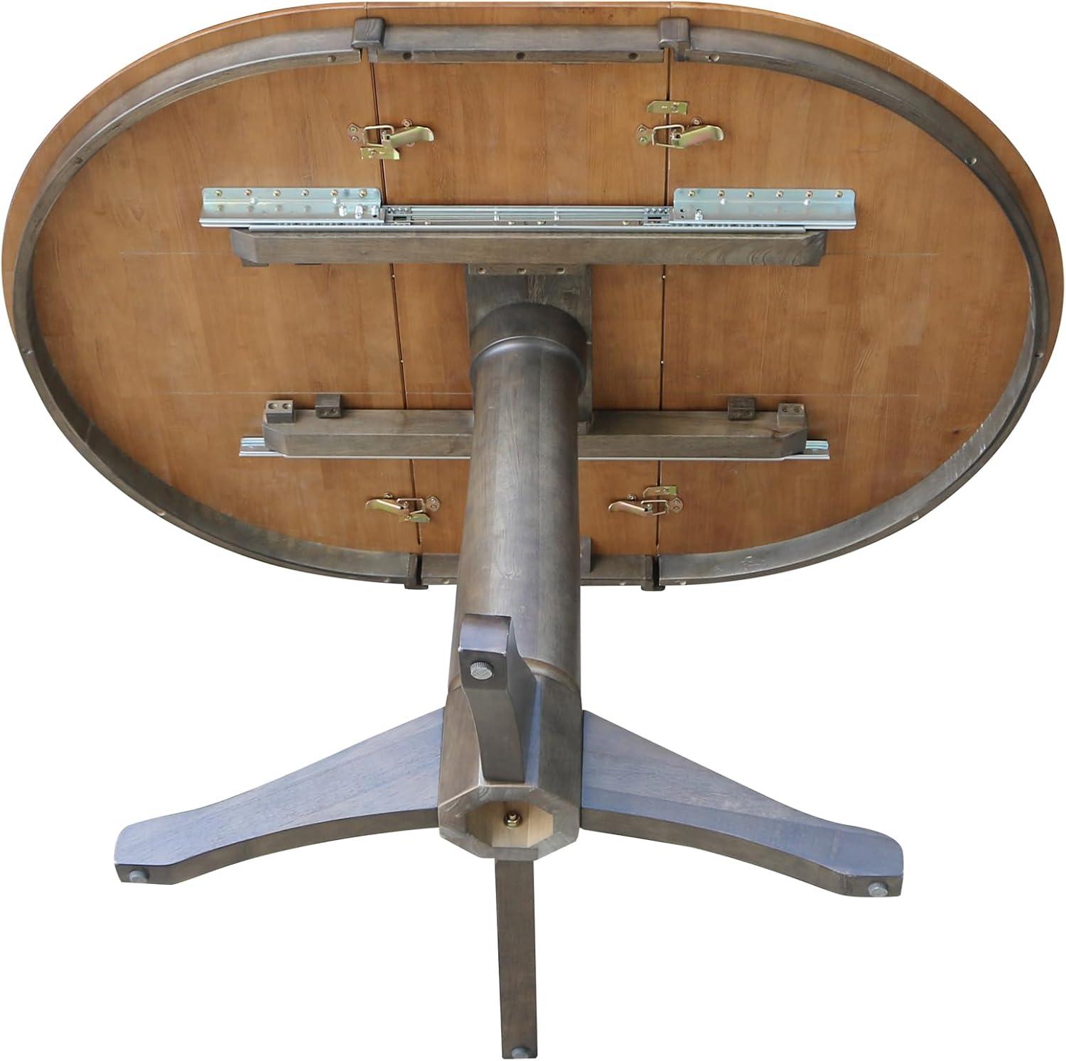 International Concepts 36" round top ped table with 12" leaf - 30.1"h - dining height