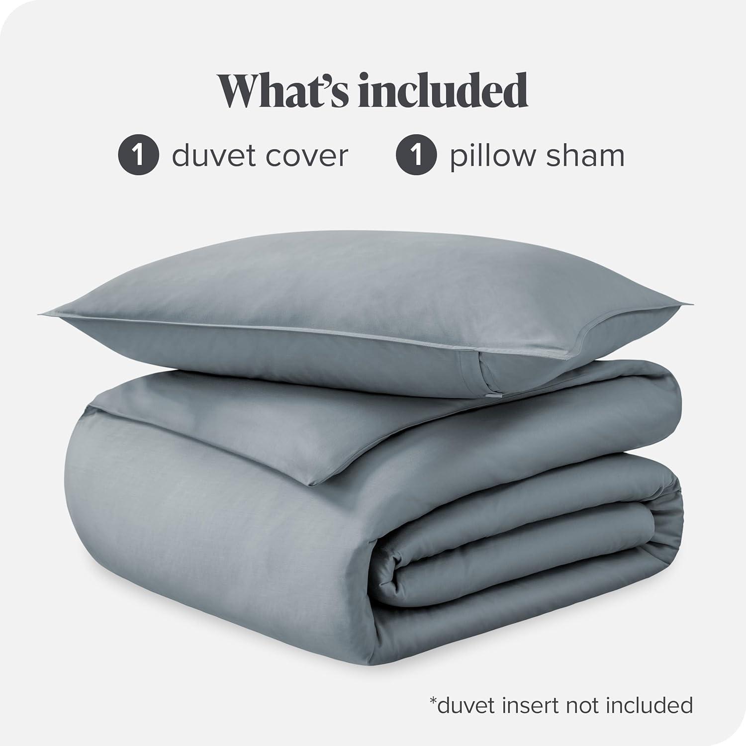 Bare Home 400 Thread Count Organic Cotton Sateen Duvet Cover Set