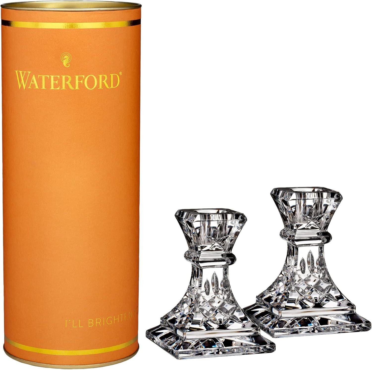 Giftology Lismore Candlestick 4 in, Orange Box