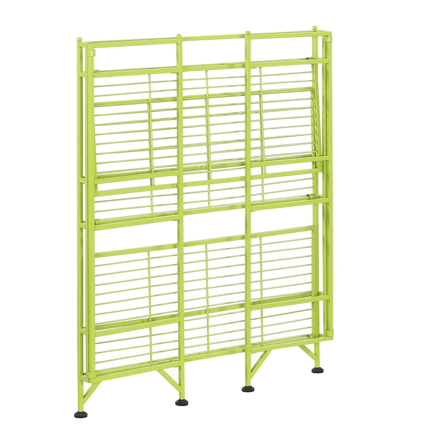 Convenience Concepts Xtra Storage 3 Tier Wide Folding Metal Shelf , Lime