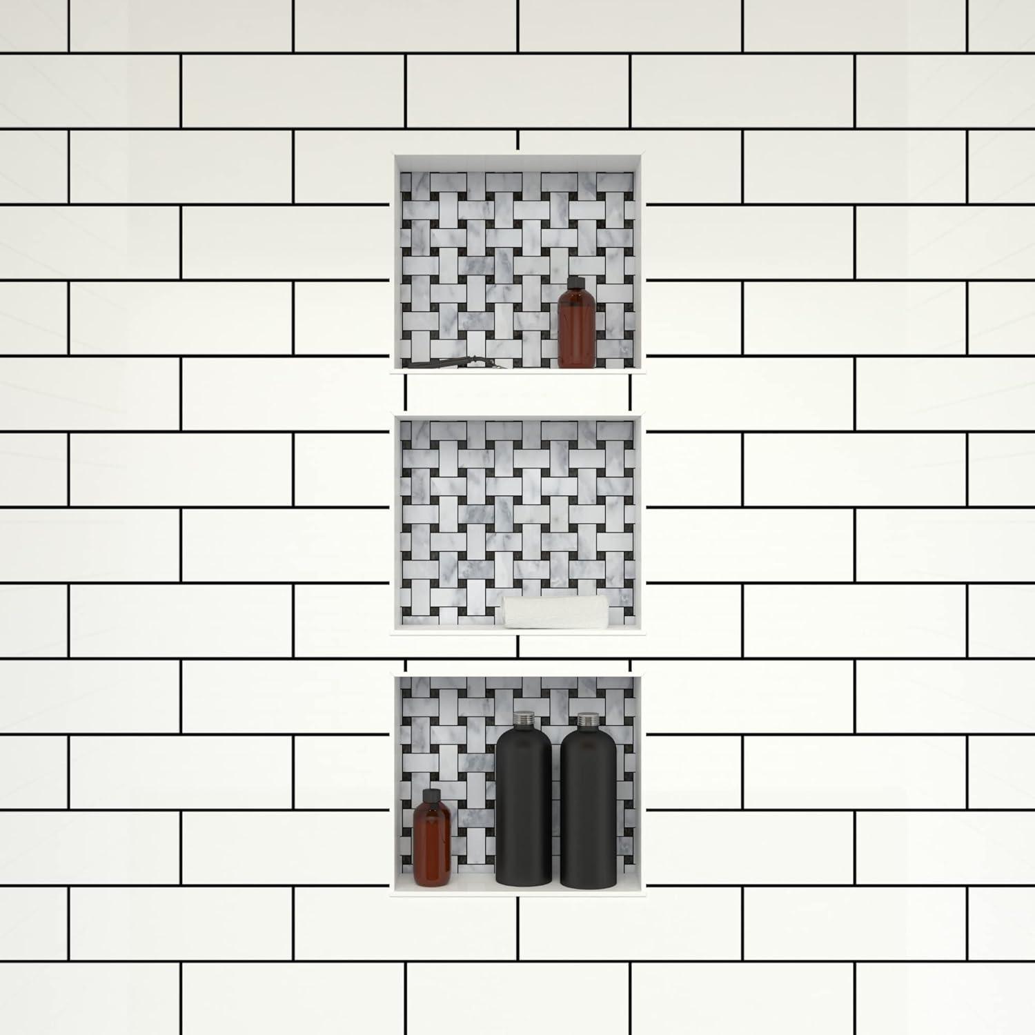 Tile Redi Triple Recessed Shelf