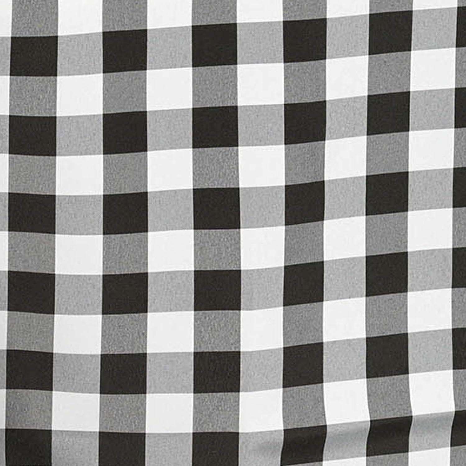 Efavormart Perfect Picnic Inspired Black/White Checkered 90x132" Polyester Tablecloths For Party Event Decor