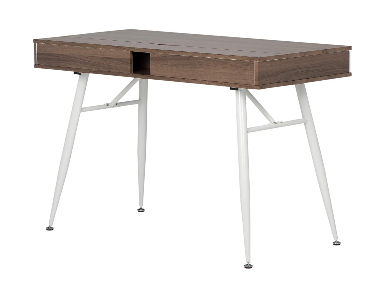Alcove Writing Desk Chestnut - Calico Designs: Metal Frame, MDF Surface, Mid-Century Modern Style