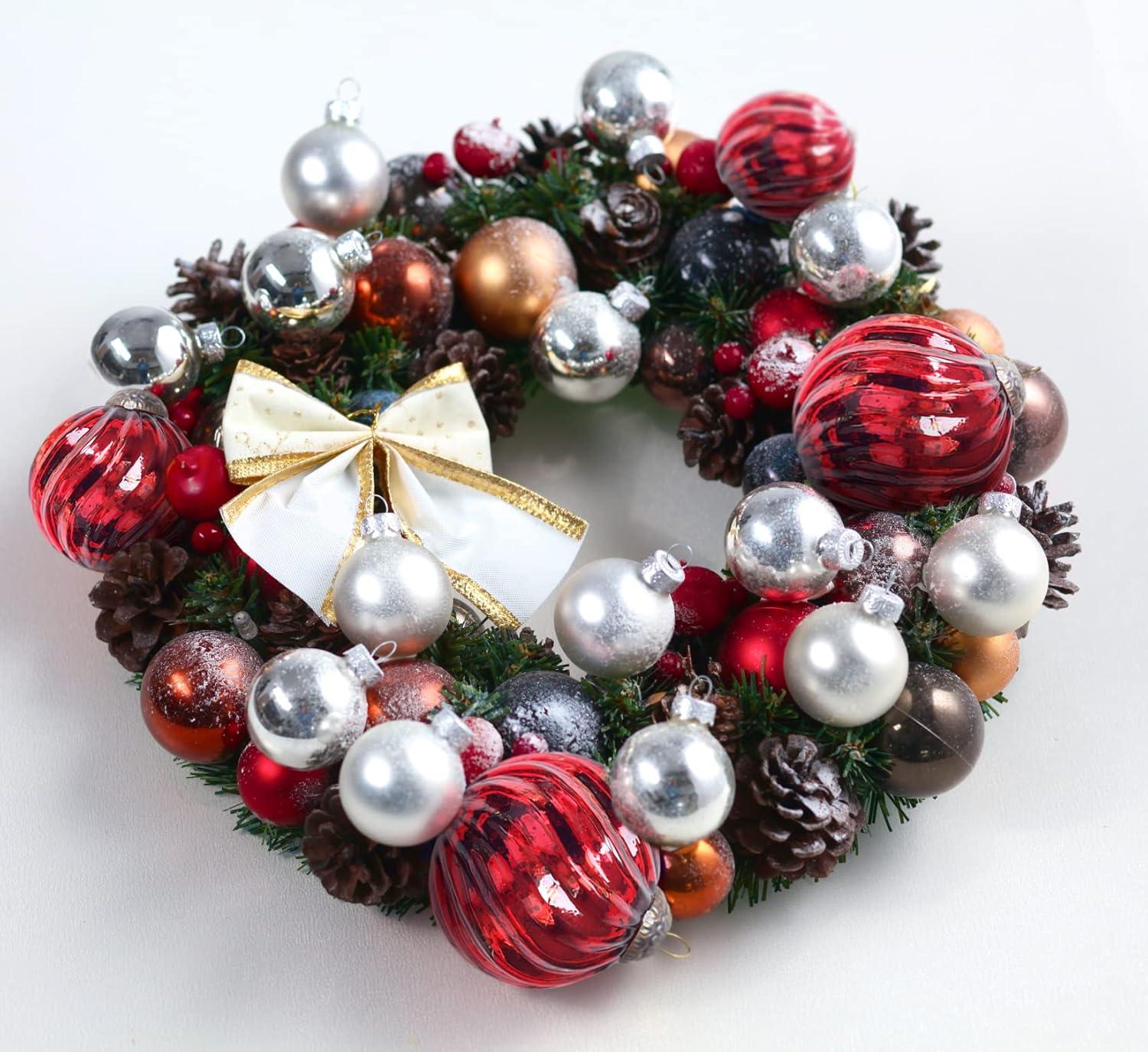 Set of 4 Gold Mercury Glass Ornaments (3.15" Classic Twist Ball) Perfect for Christmas Tree, Hanging Holiday Decoration, Gifts & Home Decor