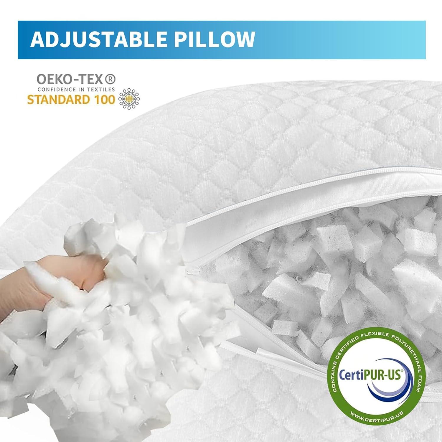 Arsny Cooling Queen Shredded Memory Foam Bed Pillows - Gel-Infused (2 Count)