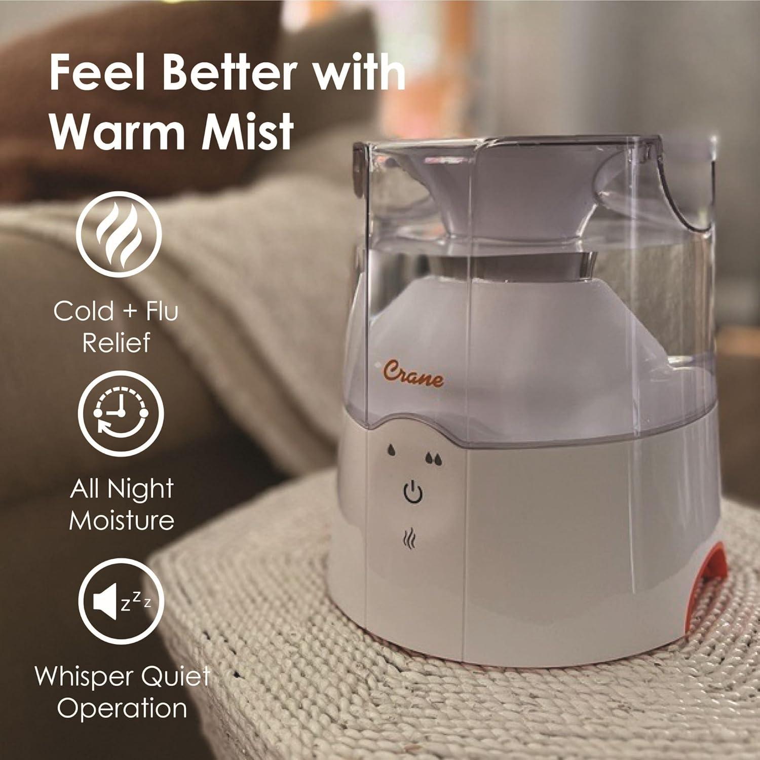 Crane Warm Mist Humidifier with Soothing Steam Treatment - 0.5gal