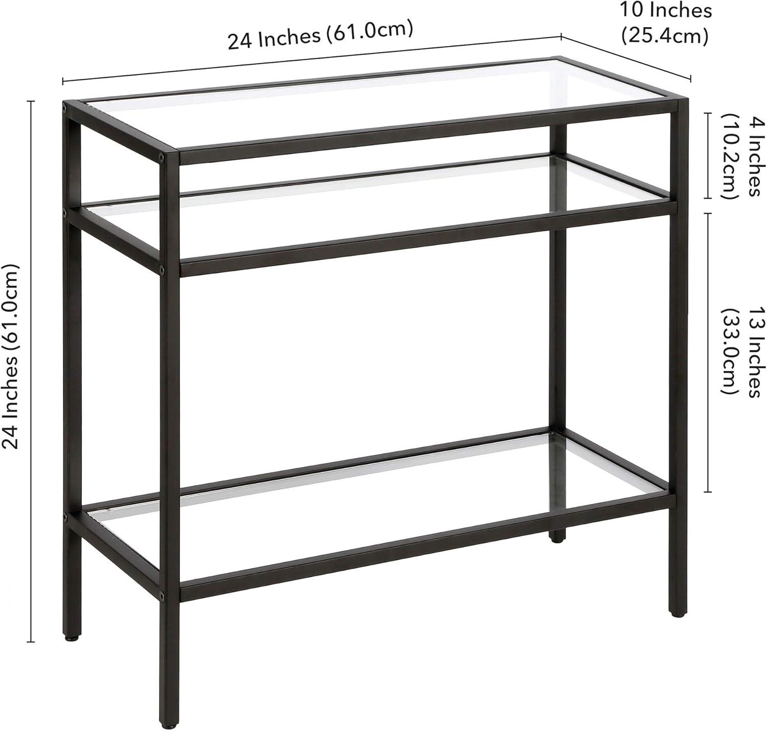 Evelyn&Zoe Sivil 20" Wide Round Side Table in Blackened Bronze