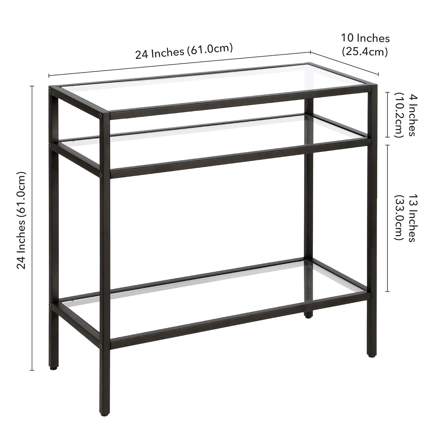 Evelyn&Zoe Sivil 20" Wide Round Side Table in Blackened Bronze