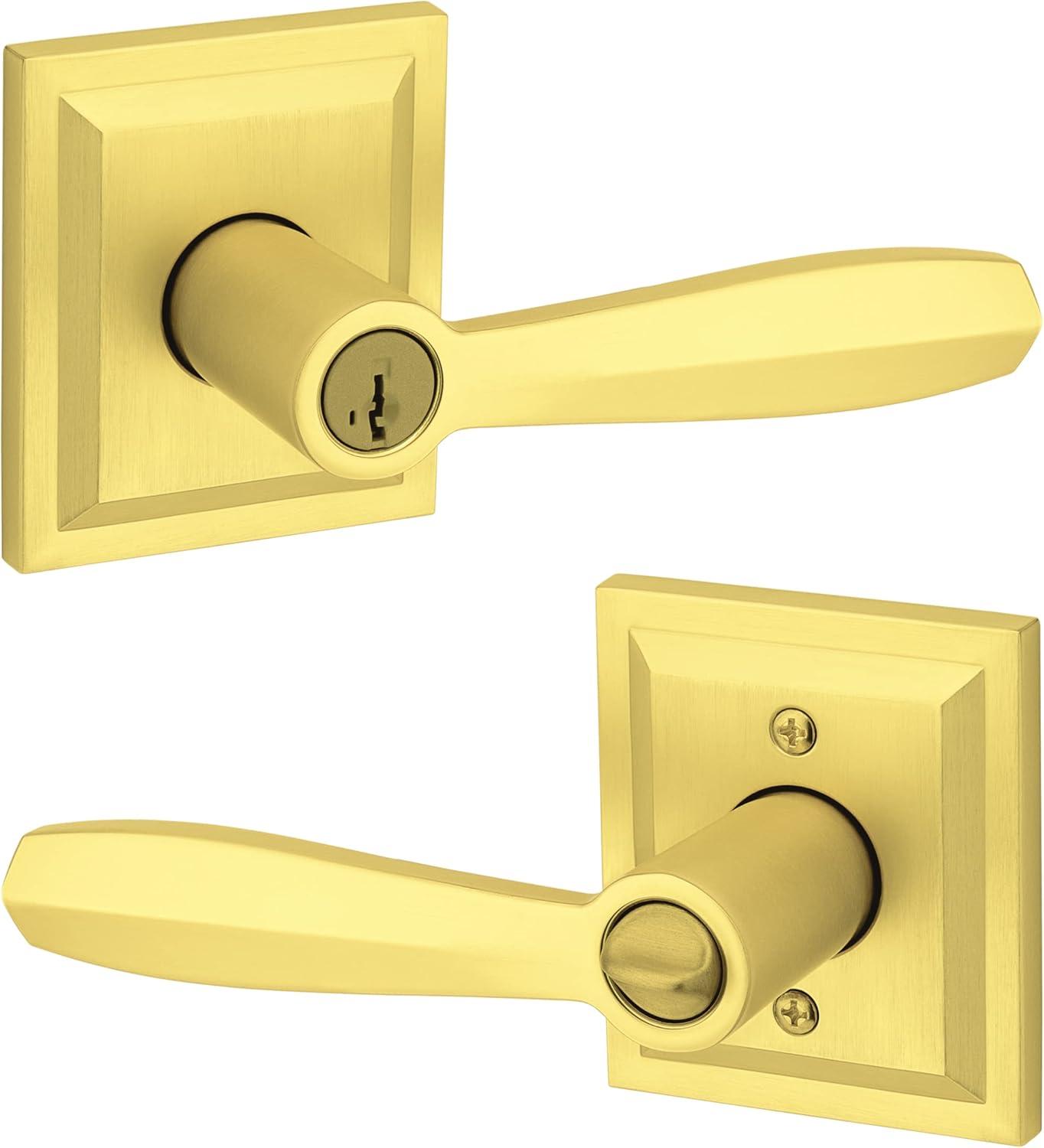 Baldwin 354Tol-Slb-Smt Torrey Pines Keyed Entry Single Cylinder Door Lever Set - Brass