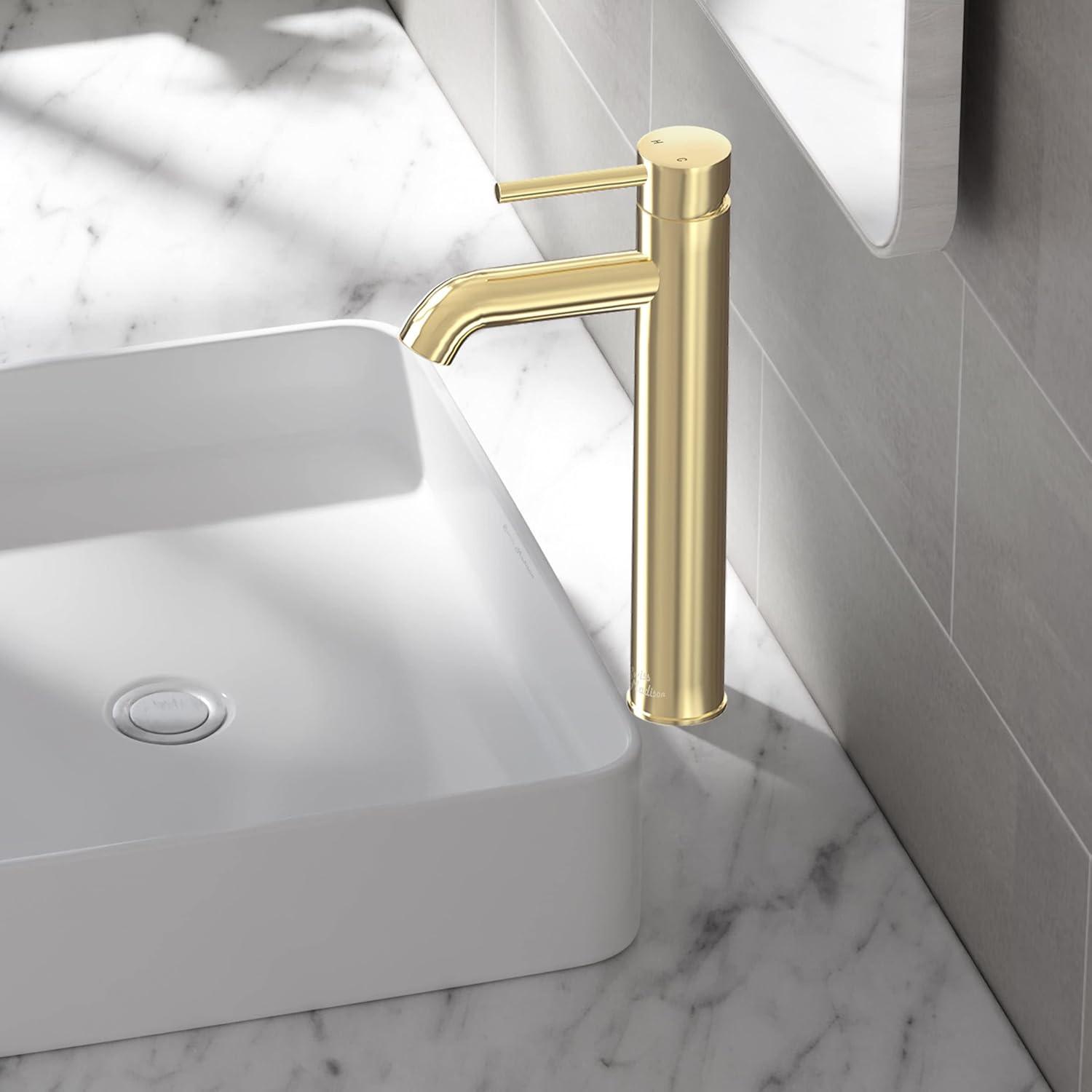 Ivy Brushed Gold Single-Handle High Arc Bathroom Faucet