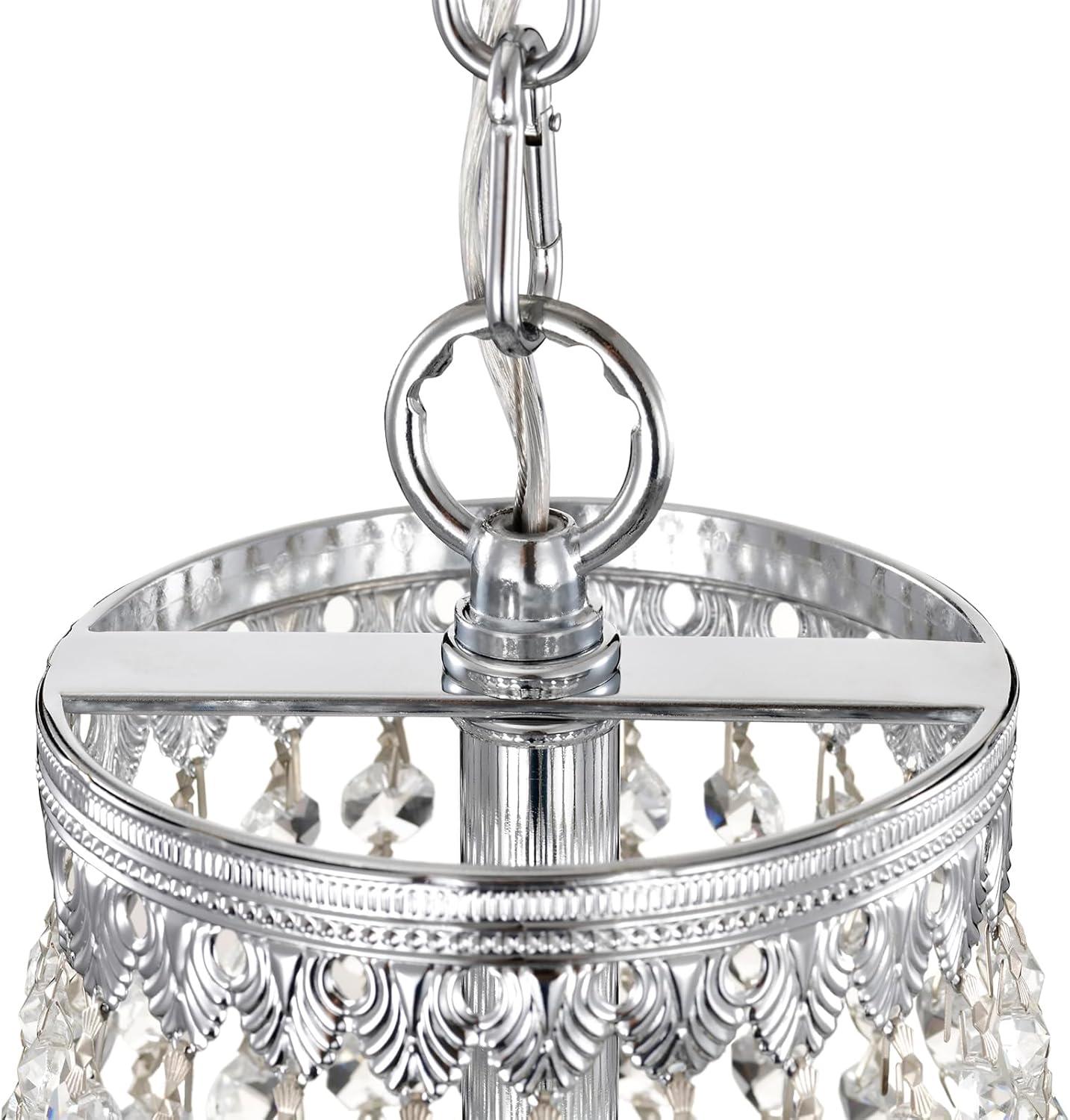 Edvivi 6-Light Chrome Crystal Empire Chandelier Pendant Ceiling Fixture | Glam Lighting