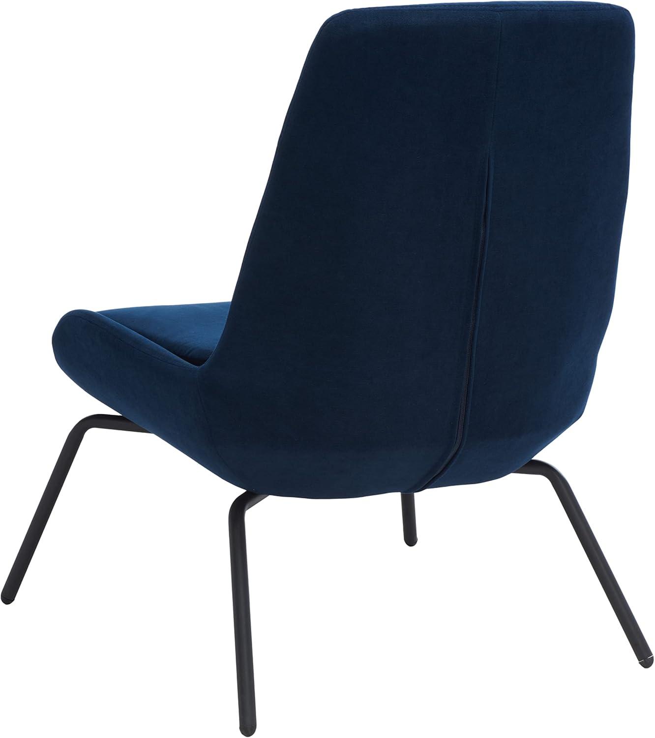 SAFAVIEH Bridger Navy/Black Upholstered Tufted Side Chairs (23.6 in. W x 27.5 in. D x 31.9 in. H)