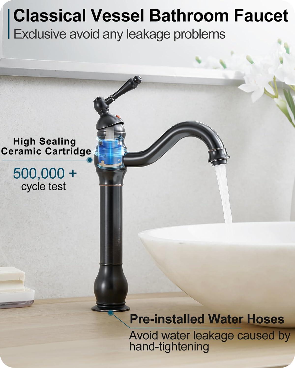 Oil Rubbed Bronze Single Handle Vessel Sink Faucet