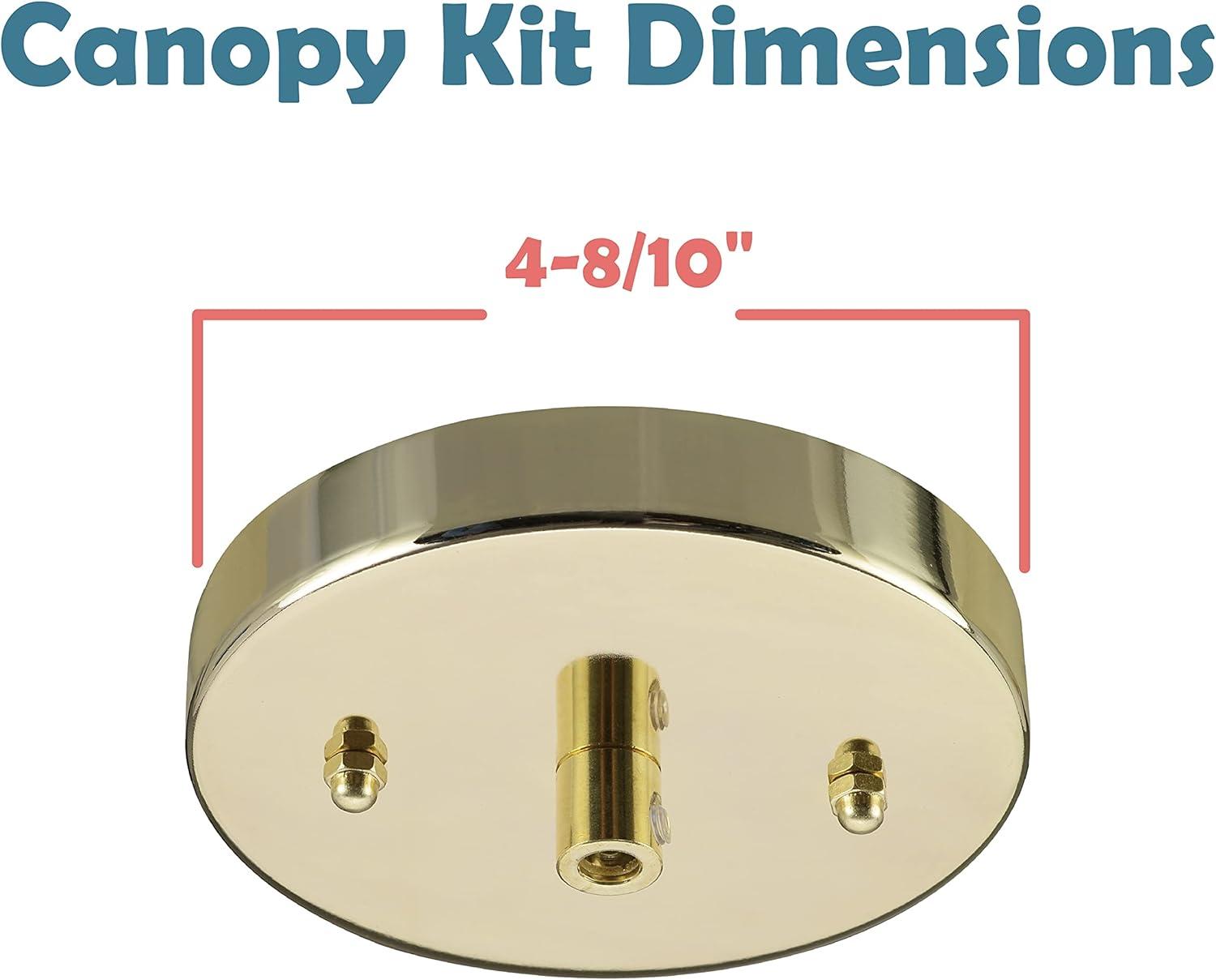 Aspen Creative 21518-31 Canopy Kit, 4-3/4"D, 7/16" Center Hole, Brass Finish