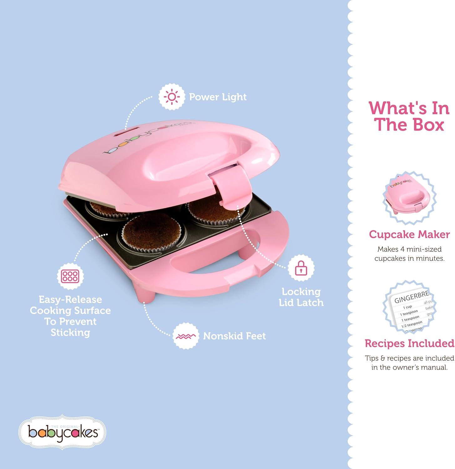 Babycakes Mini Cupcake Maker, Mini Size, Pink, Model CCM-50