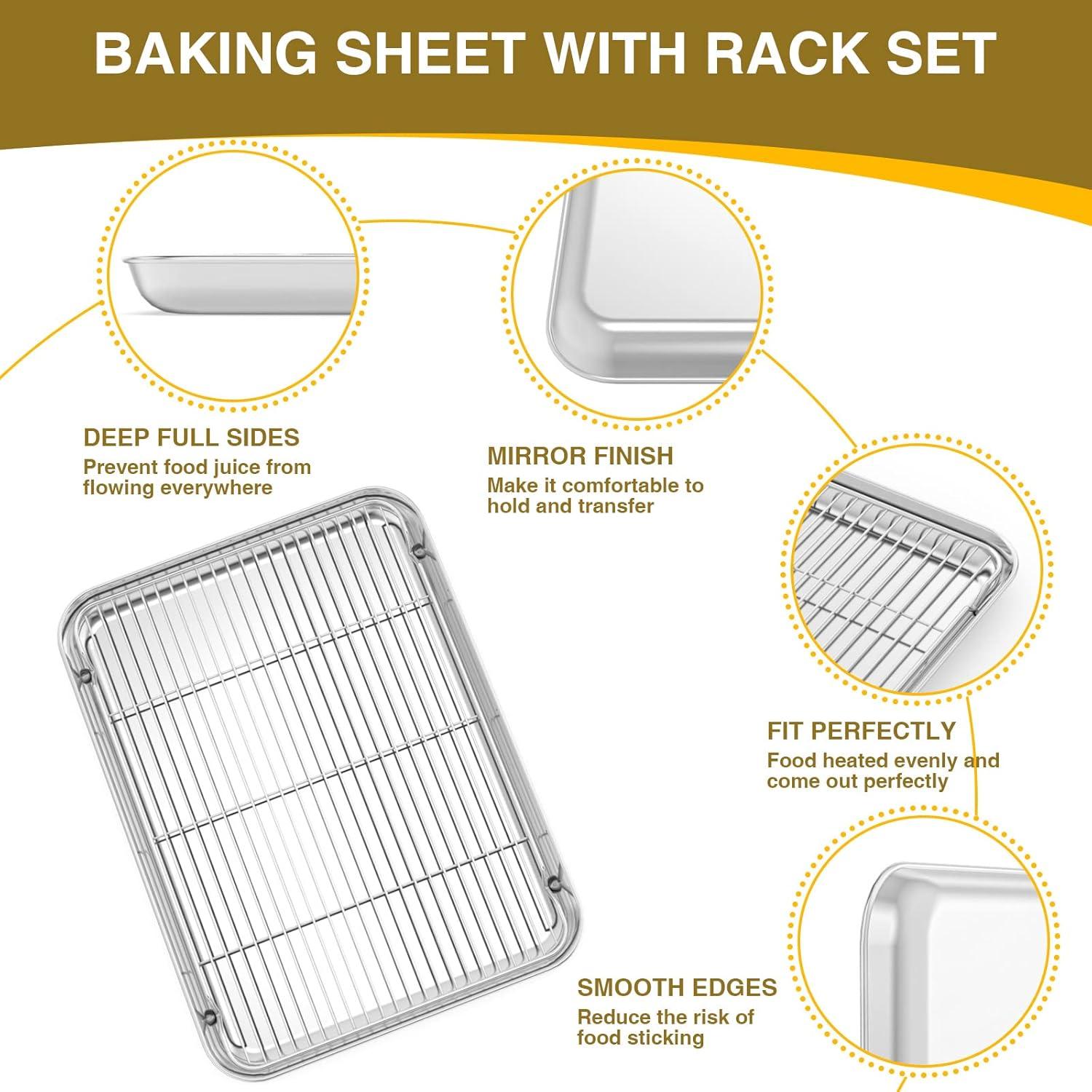 Stainless Steel Non-Stick Baking Sheet and Rack Set