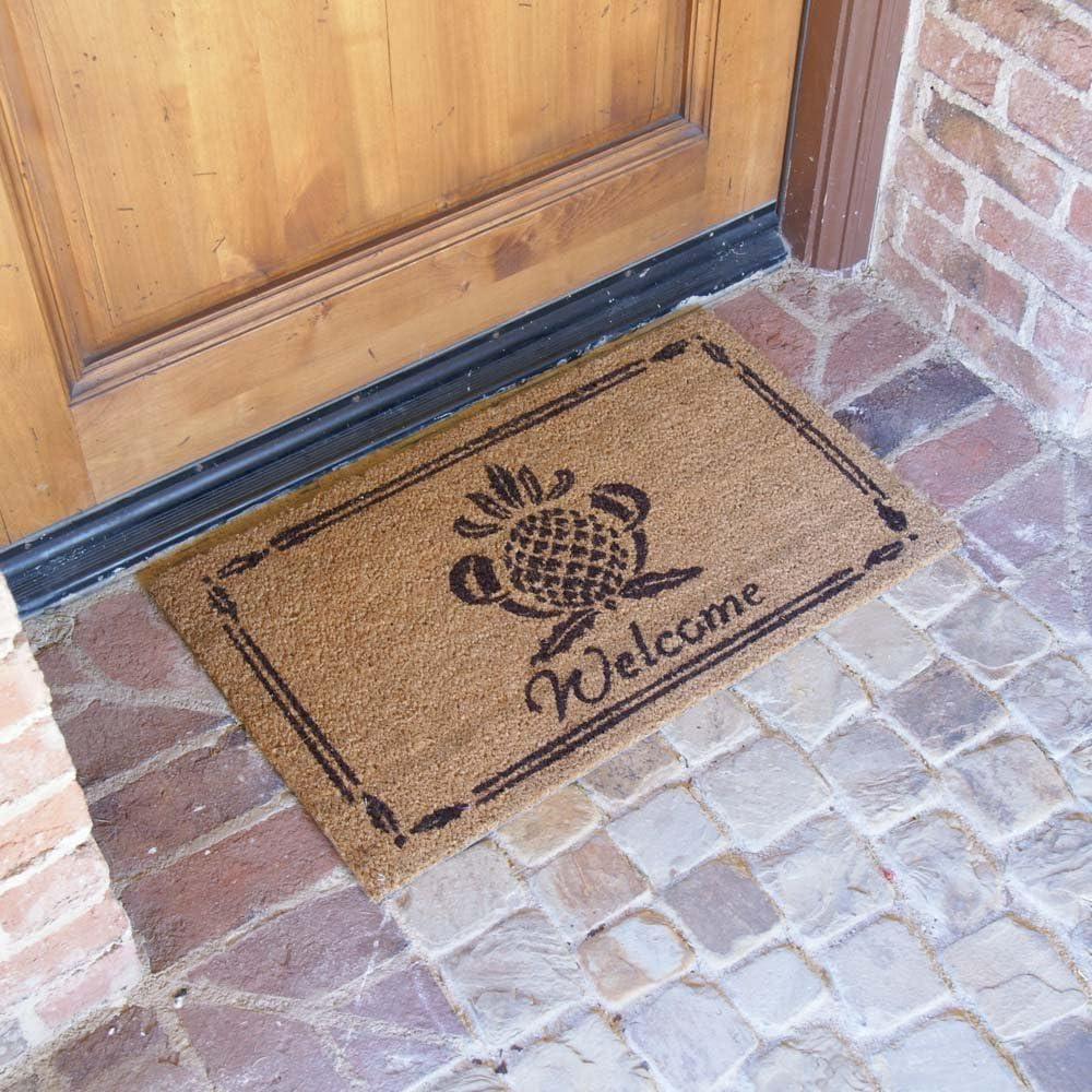 Rubber-Cal  "Pineapple Welcome Mat" Pineapple Doormat, 18 x 30-Inch