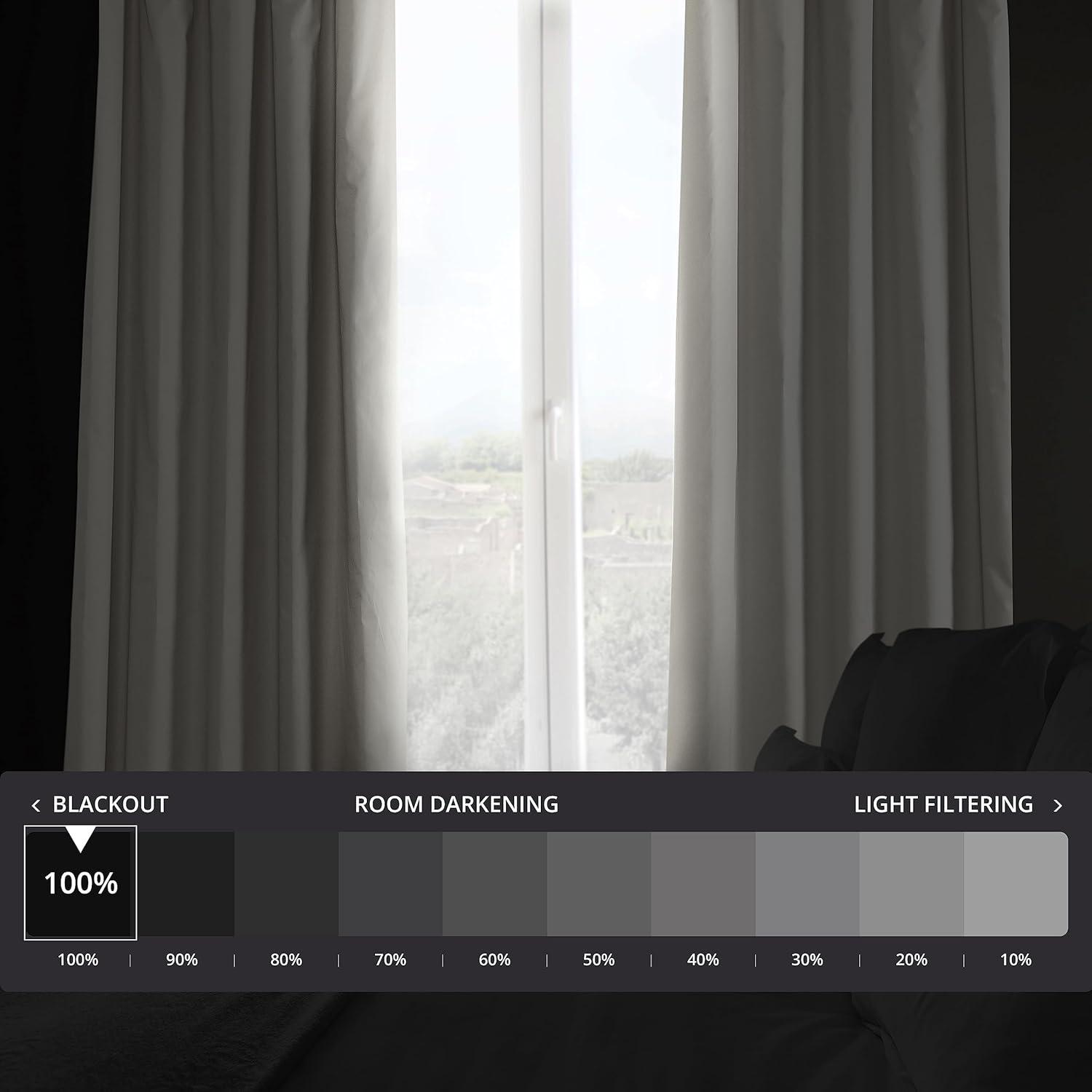 Hazelwood Beige Solid Cotton Blackout Curtain (1 Panel), Hazelwood Beige, 50W X 108L