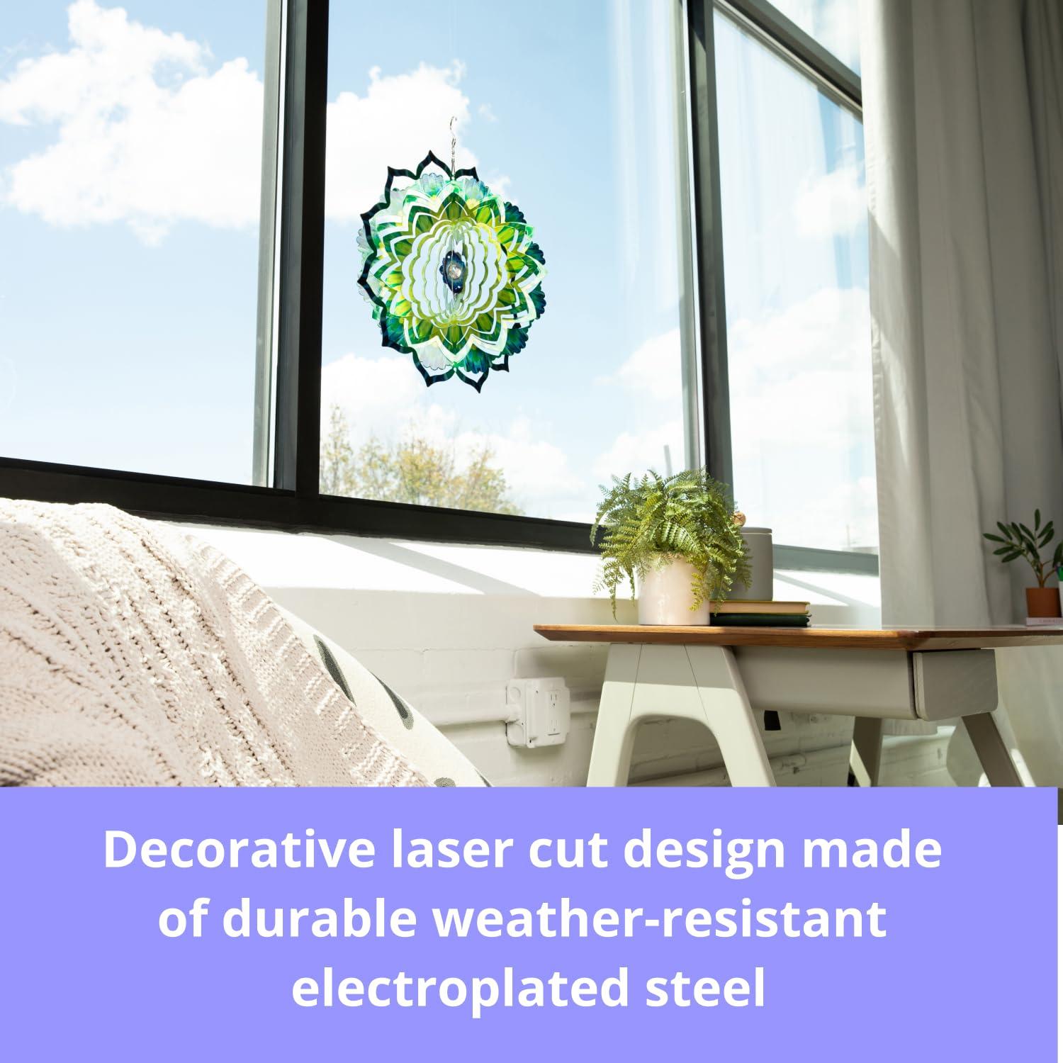 VP Home Lotus Teardrop Kinetic 3D Metal Outdoor Garden Decor Wind