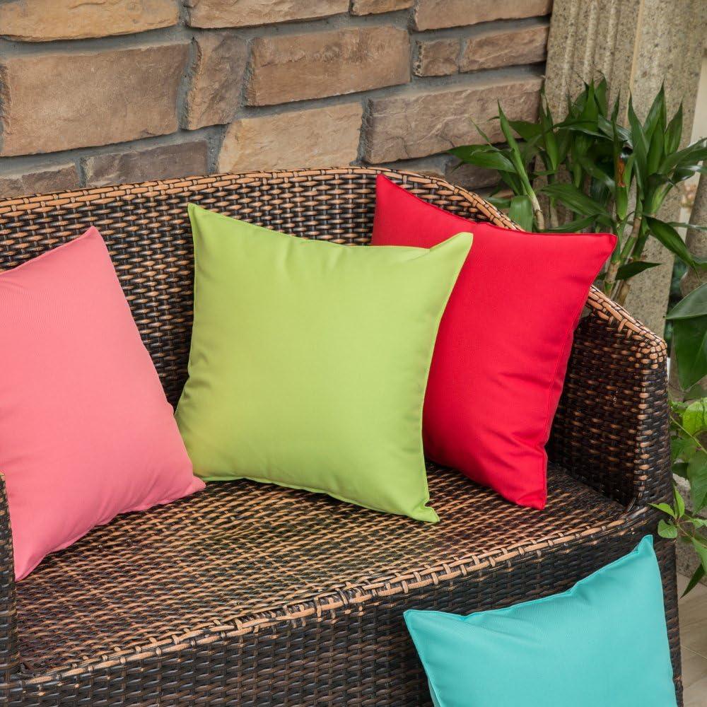 MIULEE Pack of 2 Decorative Outdoor Waterproof Pillow Covers Square Garden Cushion Sham Throw Pillowcase Shell for Spring Patio Tent Couch 18x18 Inch Red