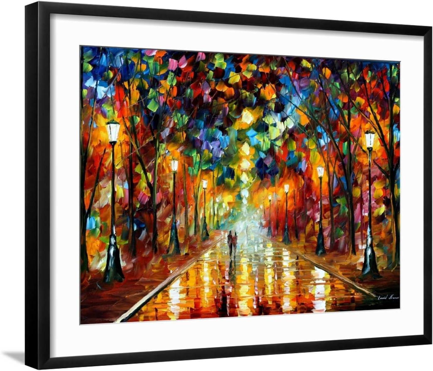 Vibrant Multicolor Landscape Canvas Print with Black Frame, 24" x 18"