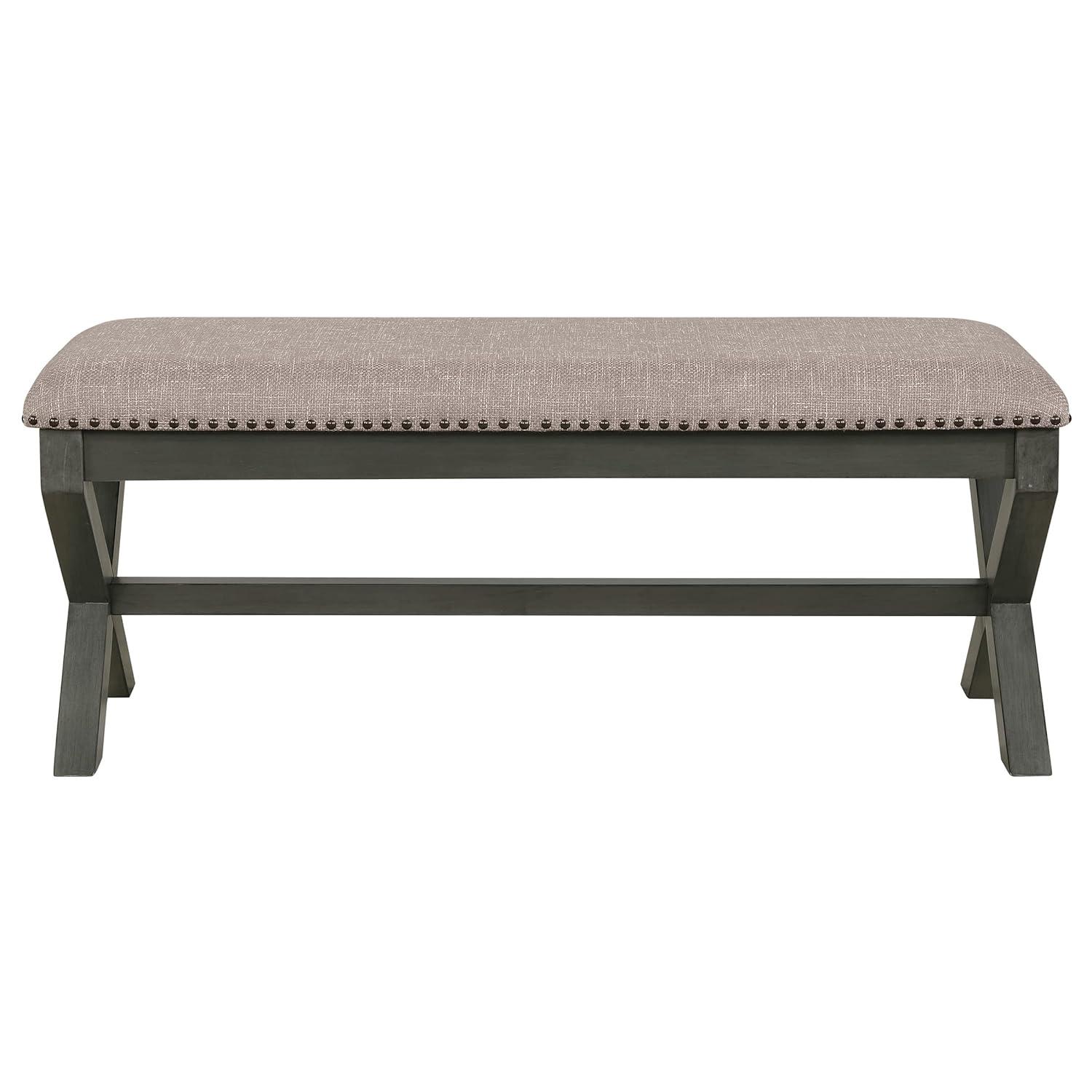 Monte Carlo Bench with Antique Gray Base in Gray Fabric