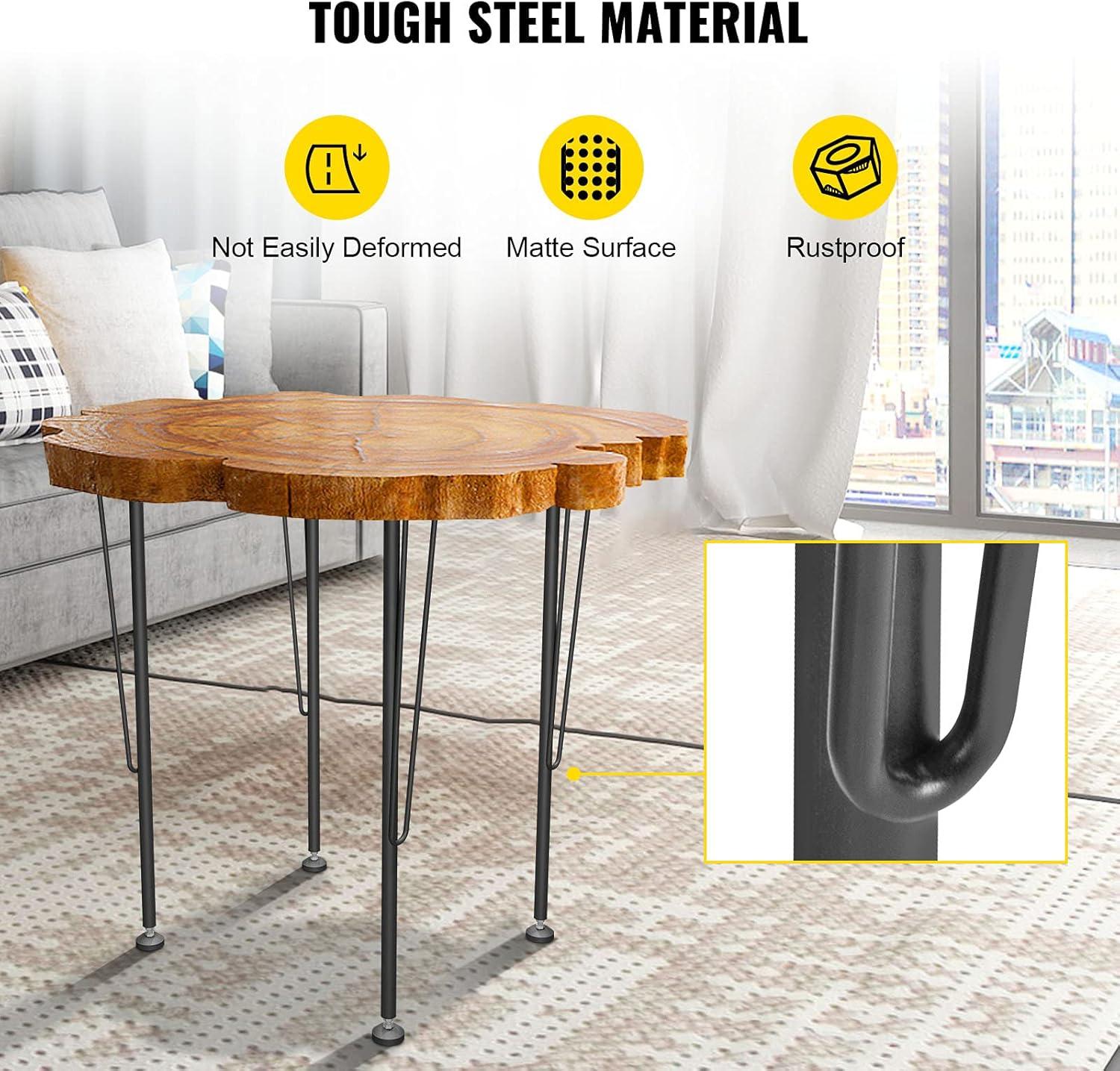 VEVOR Dining Table Legs 28 inch, Metal Table Legs 2PCS, Hollow X-Shaped Legs 440 Lbs Load Capacity DIY Coffee Table Legs Black Anti-Rust Iron Office Table Legs with Baking Varnish for Dining Table