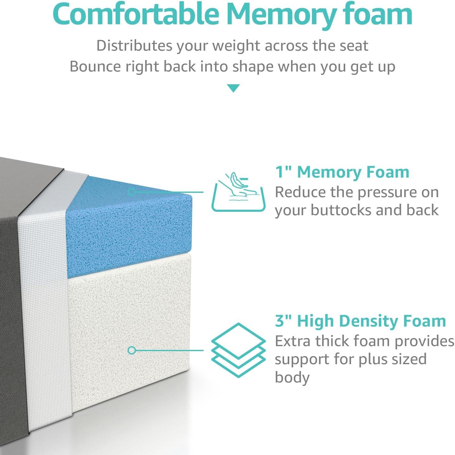 YENING 24x24 Memory Foam Outdoor Chair Cushions Waterproof 4 Inch Extra Thick Patio Seat Pads for Furniture Grey Set of 2