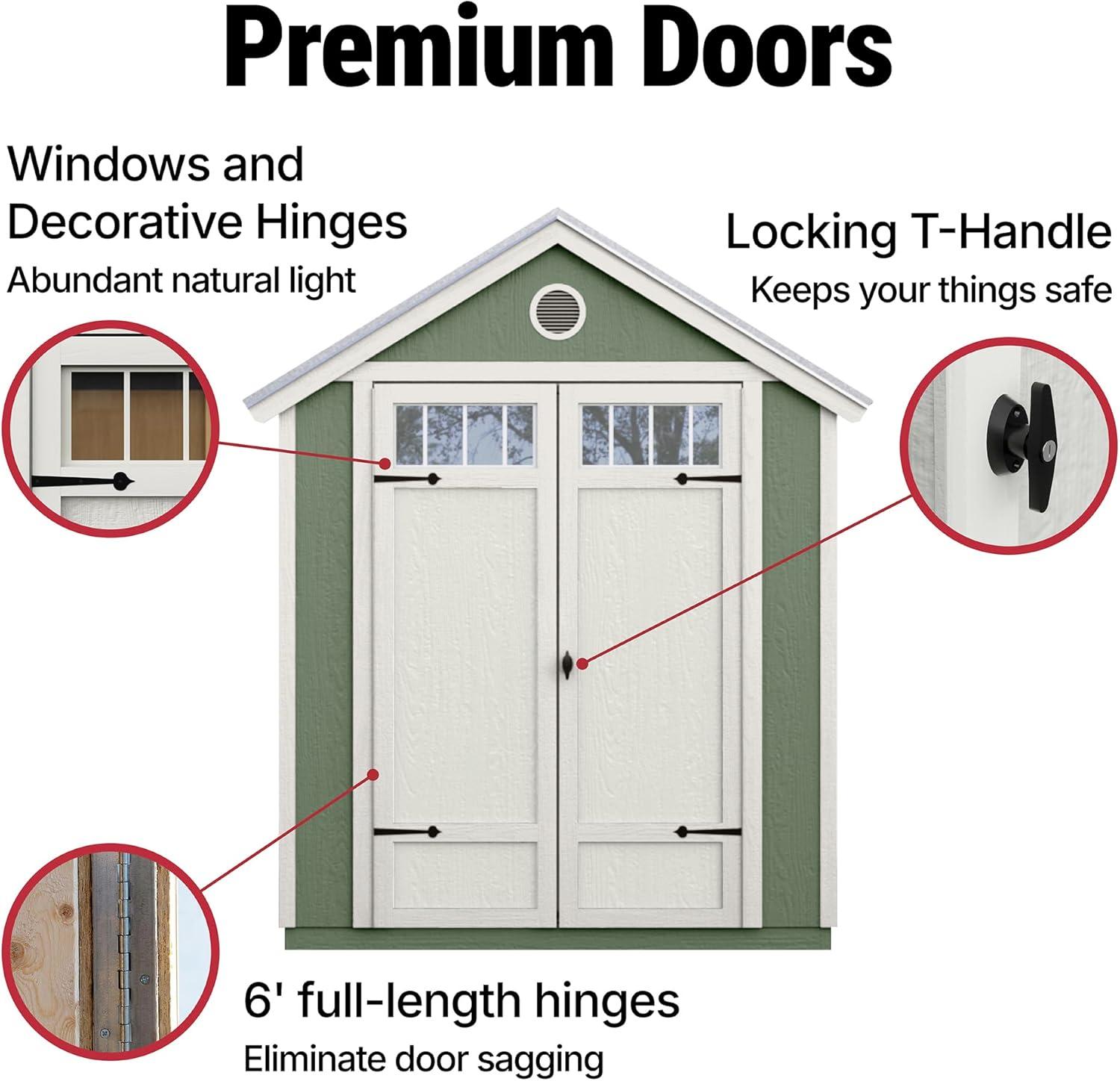 Handy Home Garden 6 ft. W x 8 ft. D Wood Storage Shed with Floor