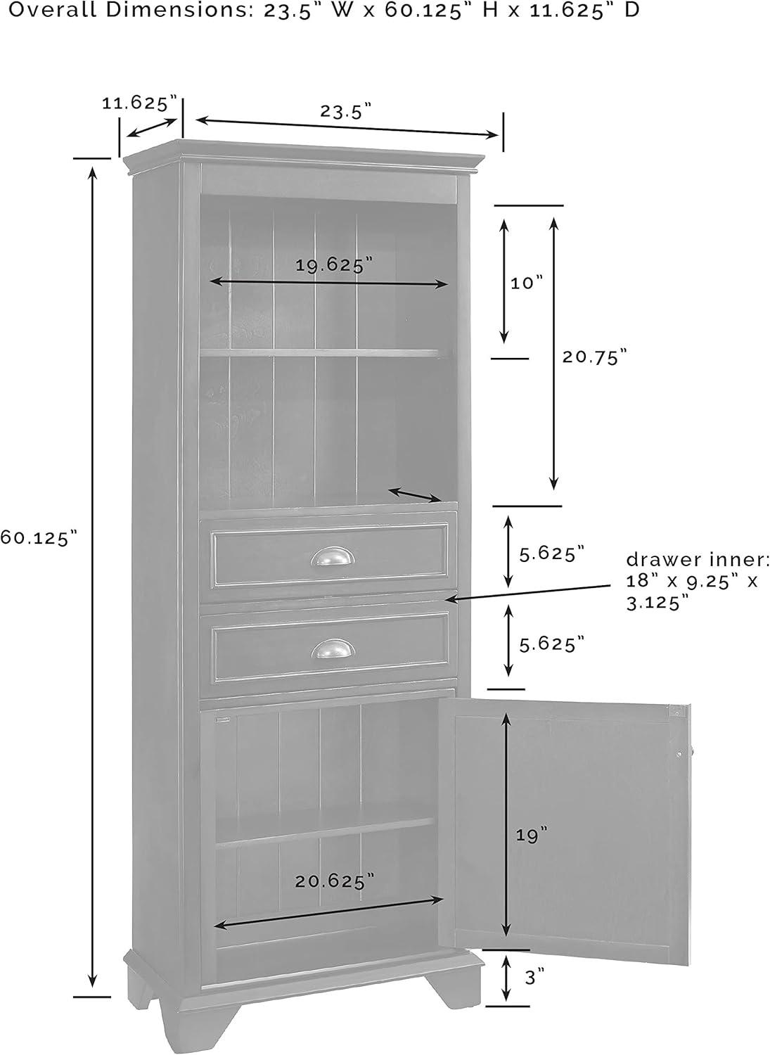 White Tall Bathroom Cabinet with Adjustable Shelving