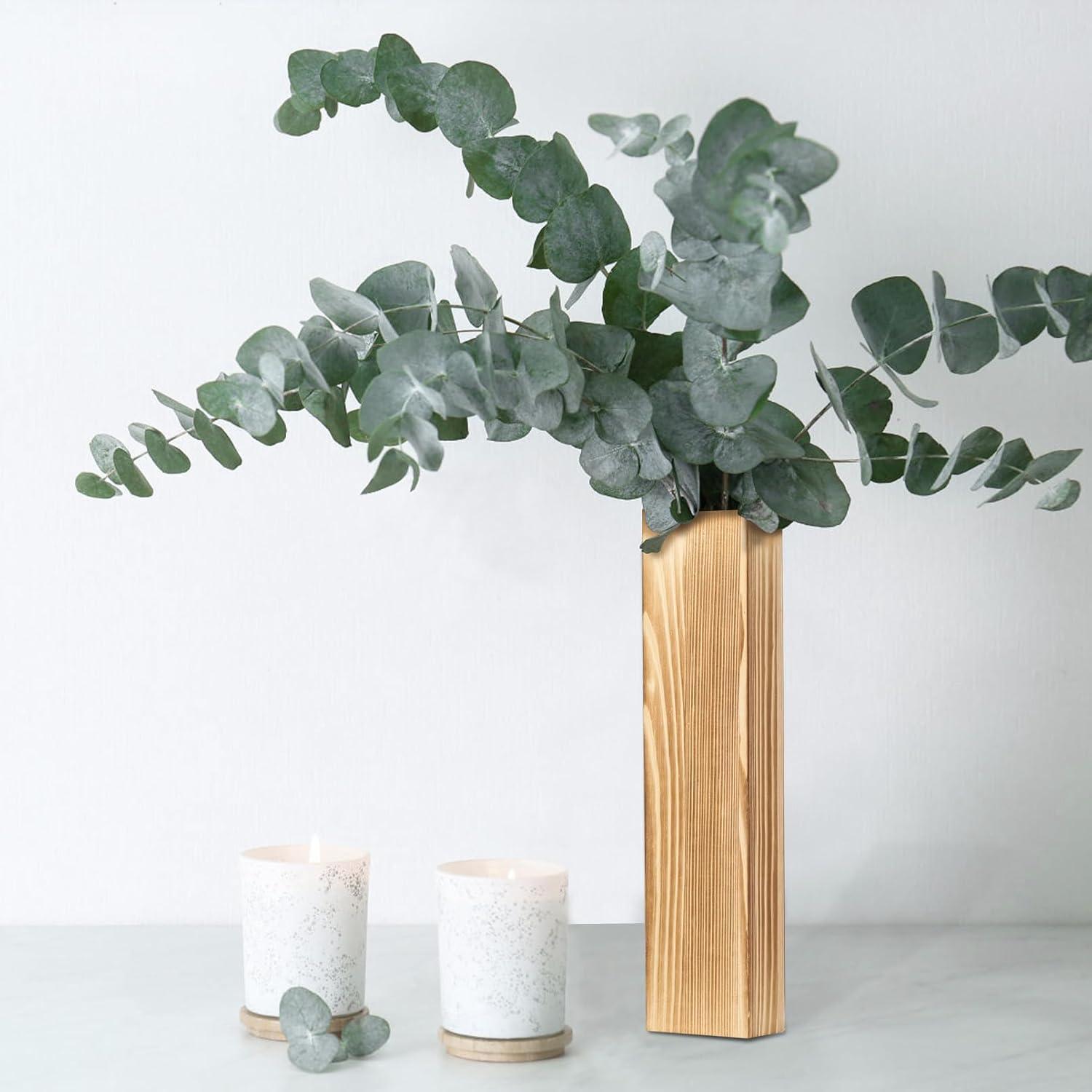 Wall Planters for Indoor Plants Modern Farmhouse Wooden Pocket Wall Vases for Dried Flowers and Faux Plants 4 Pack