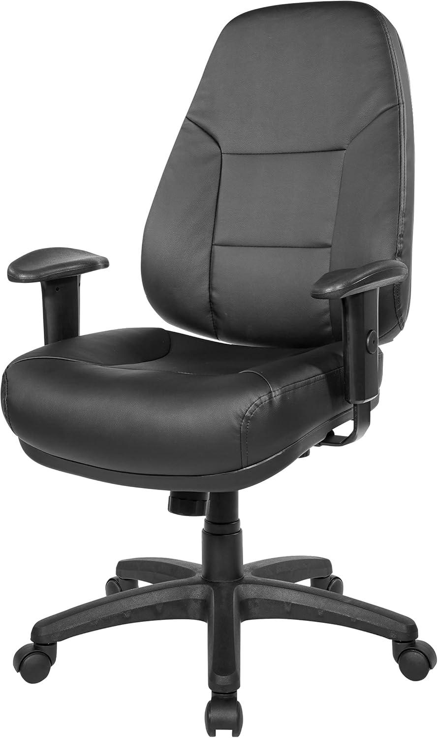 Office Star Products High Back Chair Dillion Black 2 Way Adj Arms Multi Function