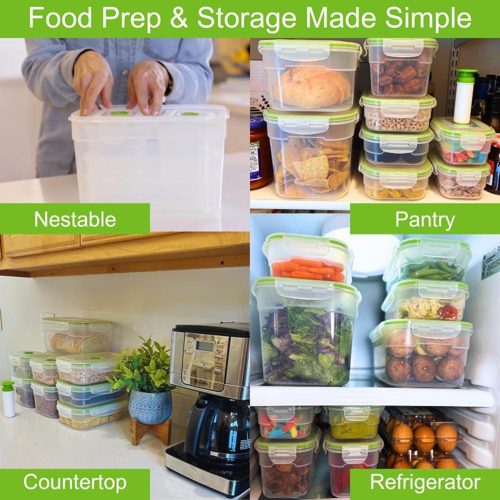 Lasting Freshness Food Storage - Set of 9 Containers and 9 Lids