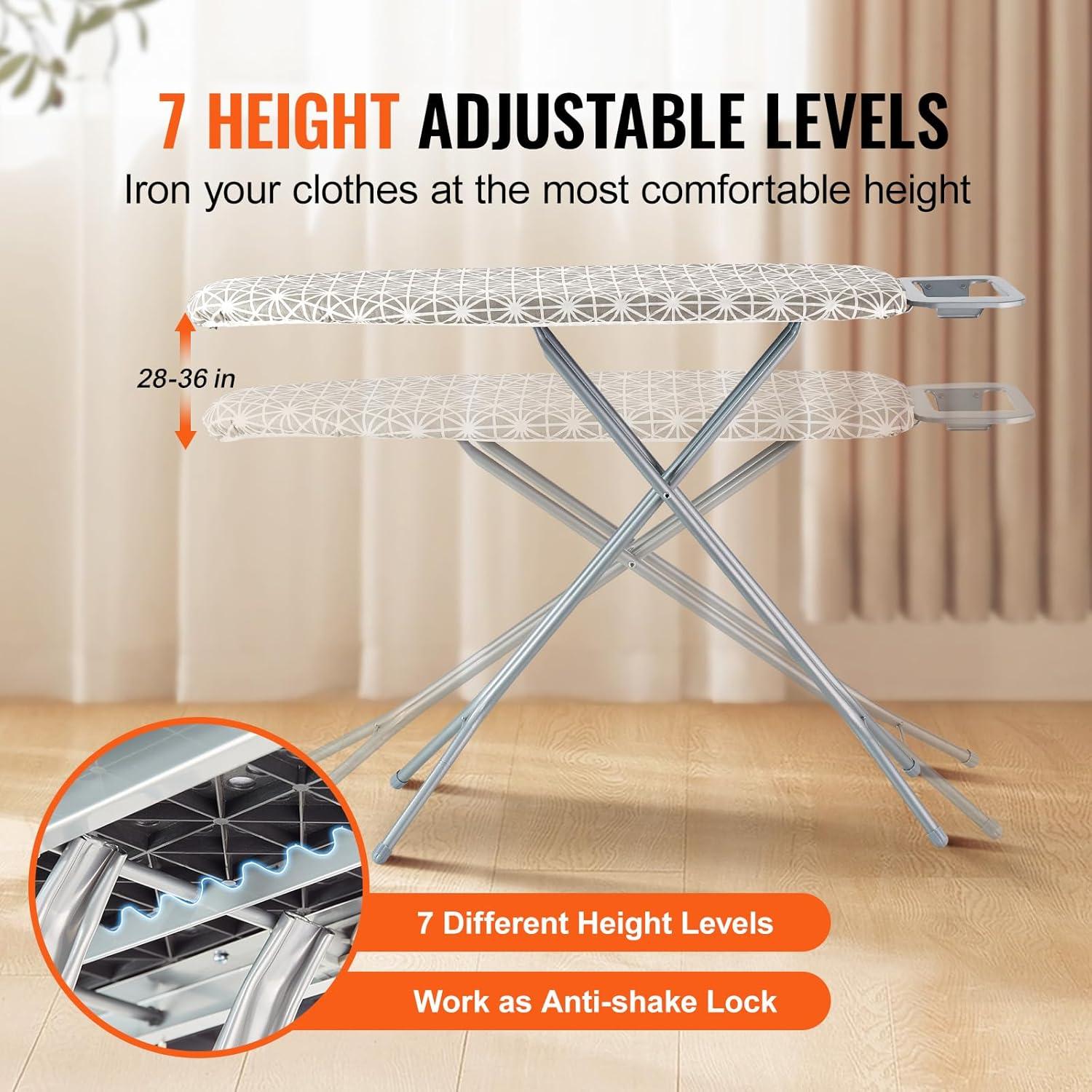 VEVOR Polypropylene,Sponge Adjustable Freestanding Ironing Board