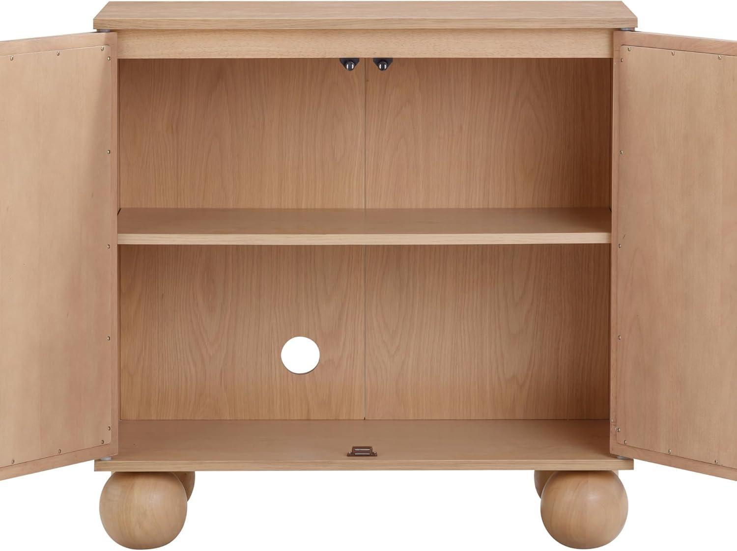 Leah Natural Seagrass and Oak Bohemian Storage Cabinet