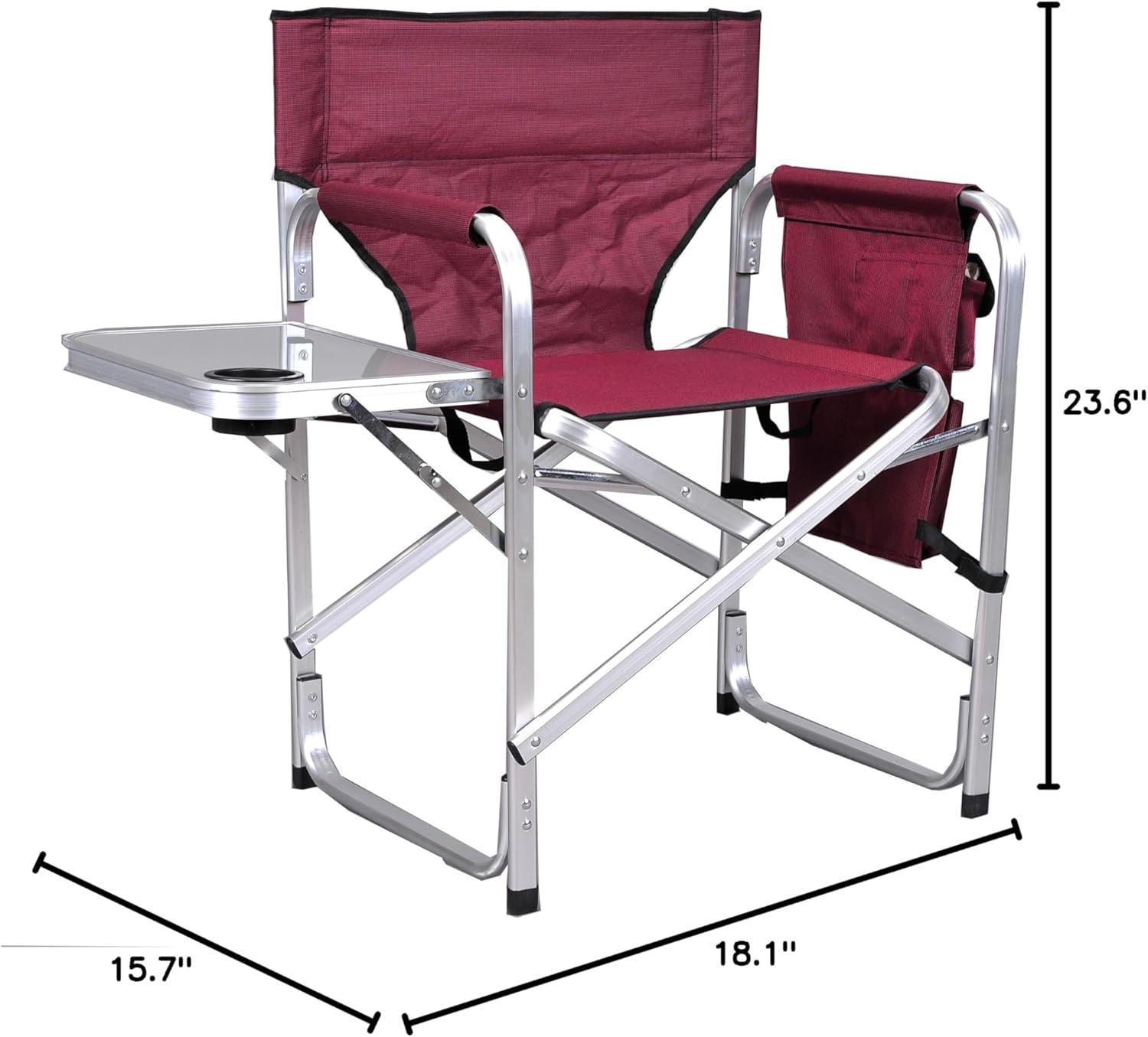Ming's Mark SL-1204-BURGUNDY Stylish Camping Folding Director Chair - Burgundy